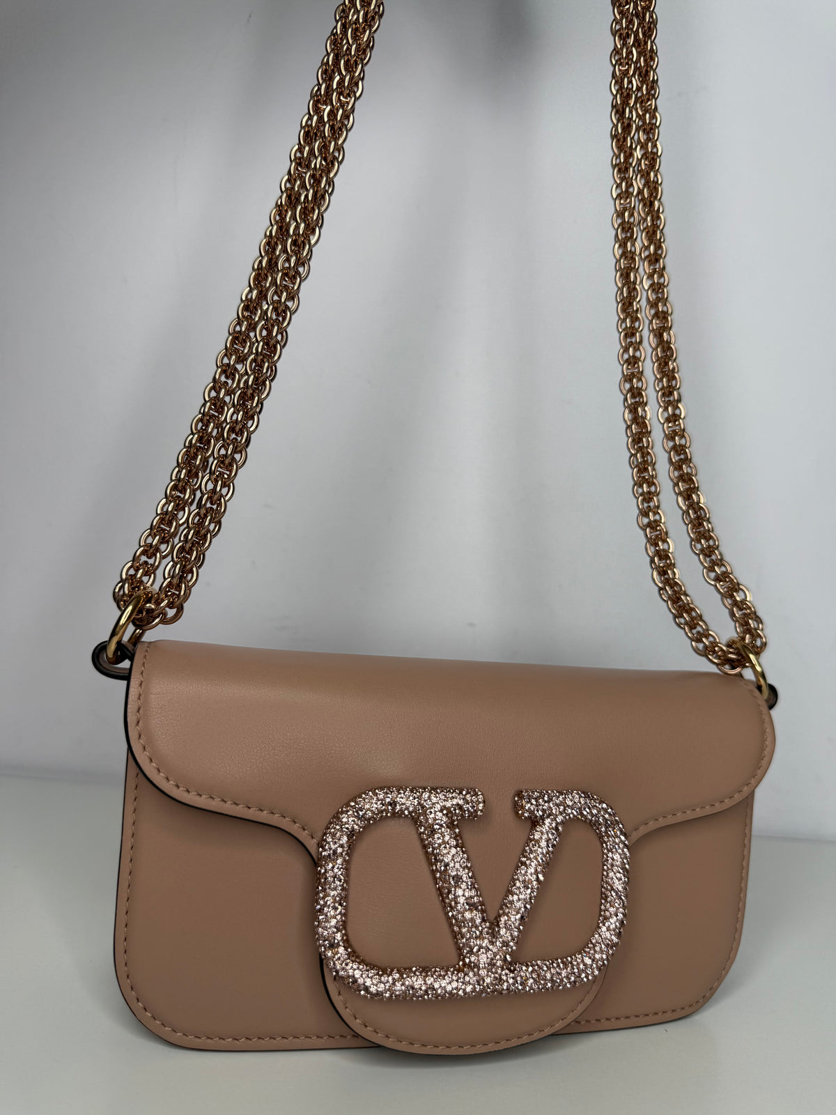 Valentino Garavani Small Loco Beige Jewel Logo bag