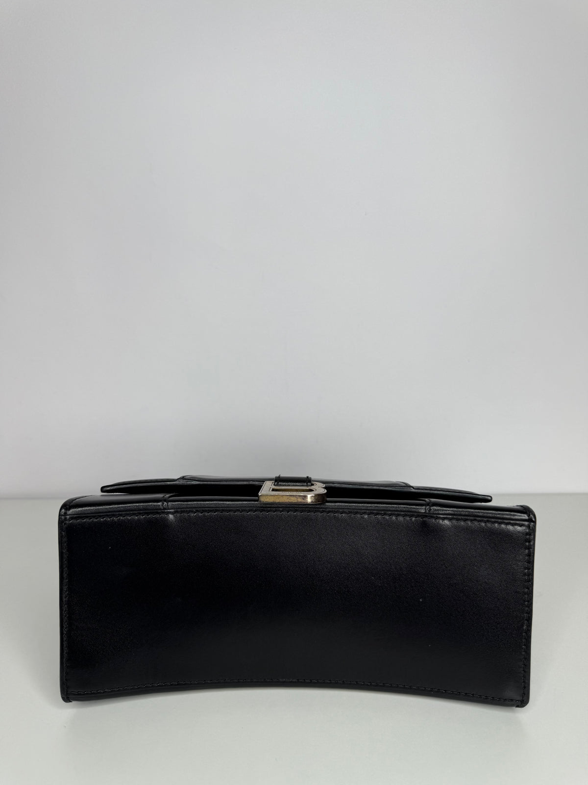 Balenciaga Hourglass S In Black Shiny Box Calfskin Handbag