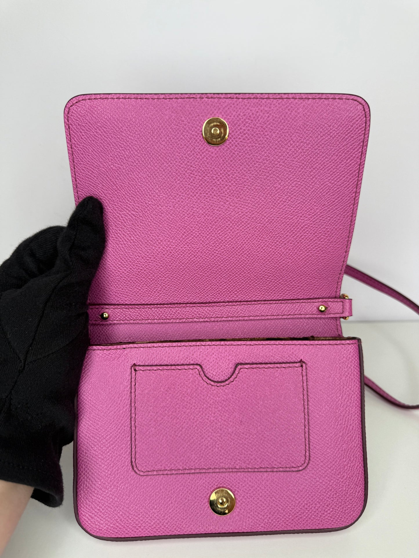 Dolce Gabbana Pink Dauphine Leather Mini Crossbody Bag