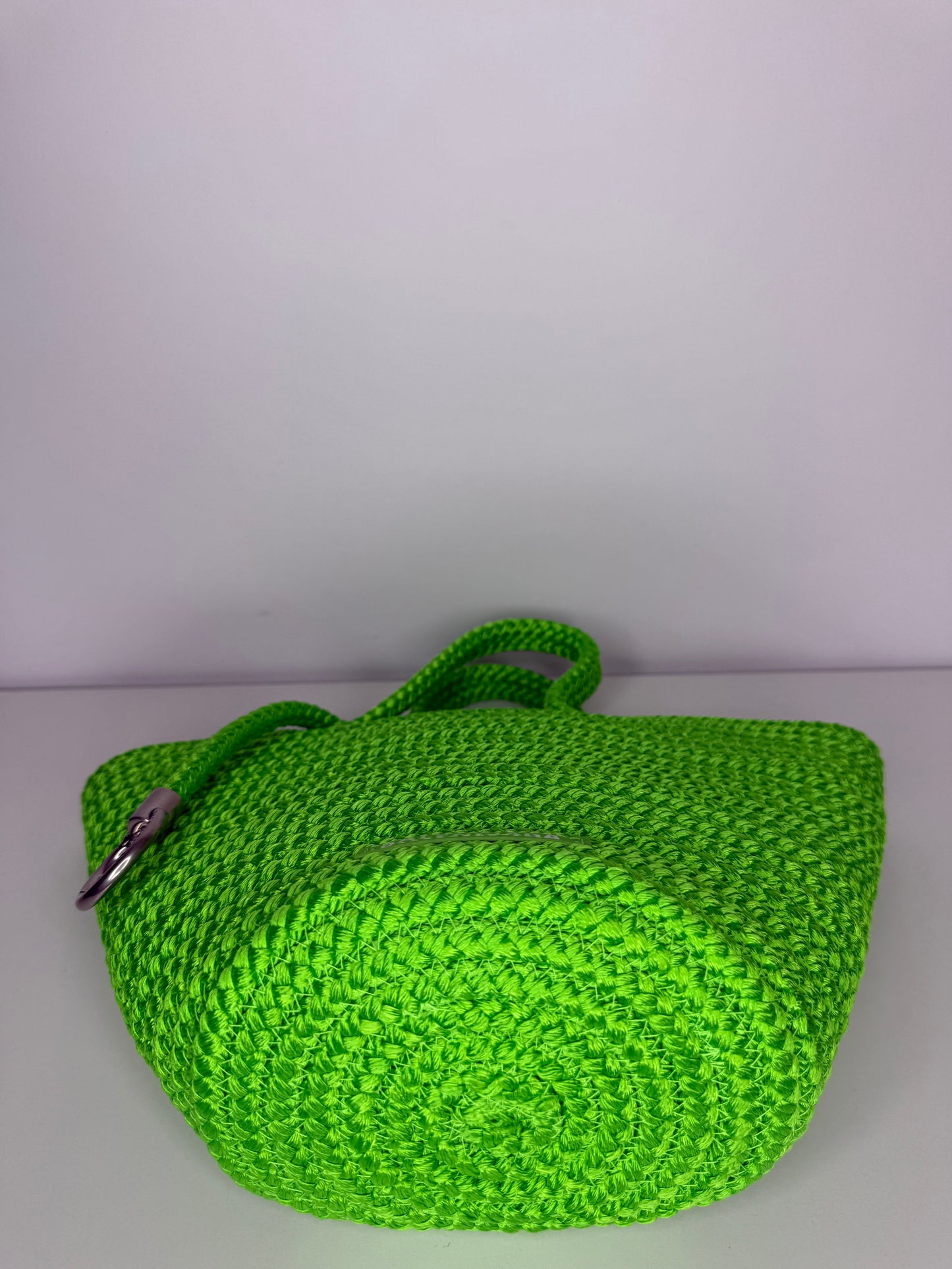 Balenciaga Small Ibiza Woven Nylon Basket Bag Green