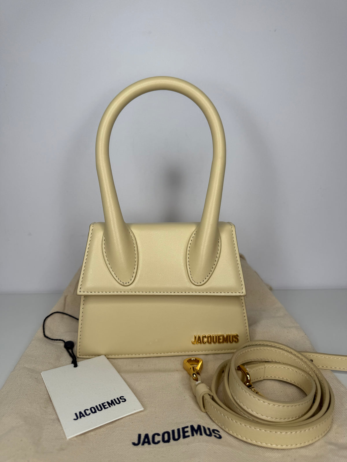 Jacquemus Le Chiquito Ivory Leather Top Handle Bag