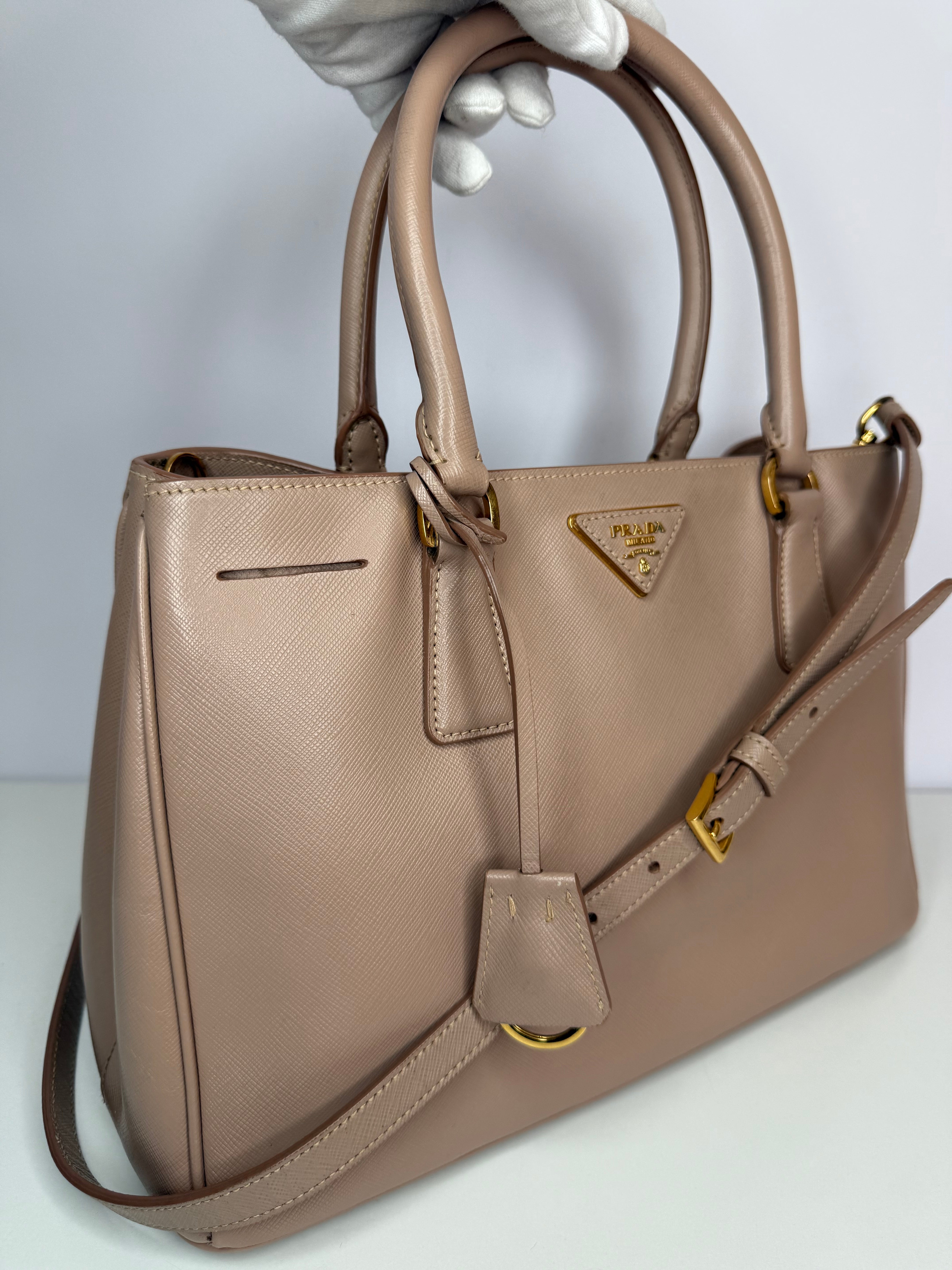 Prada Beige Saffiano Medium Galleria Leather Tote Bag