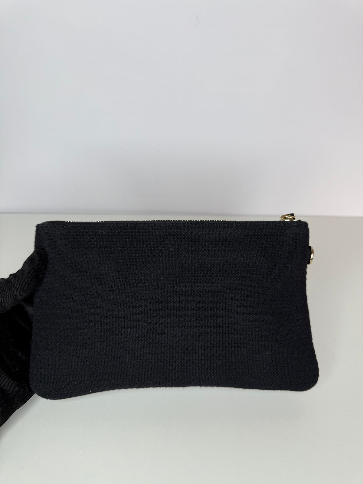Chanel Deauville Black Canvas Shopping Tote with Pouch