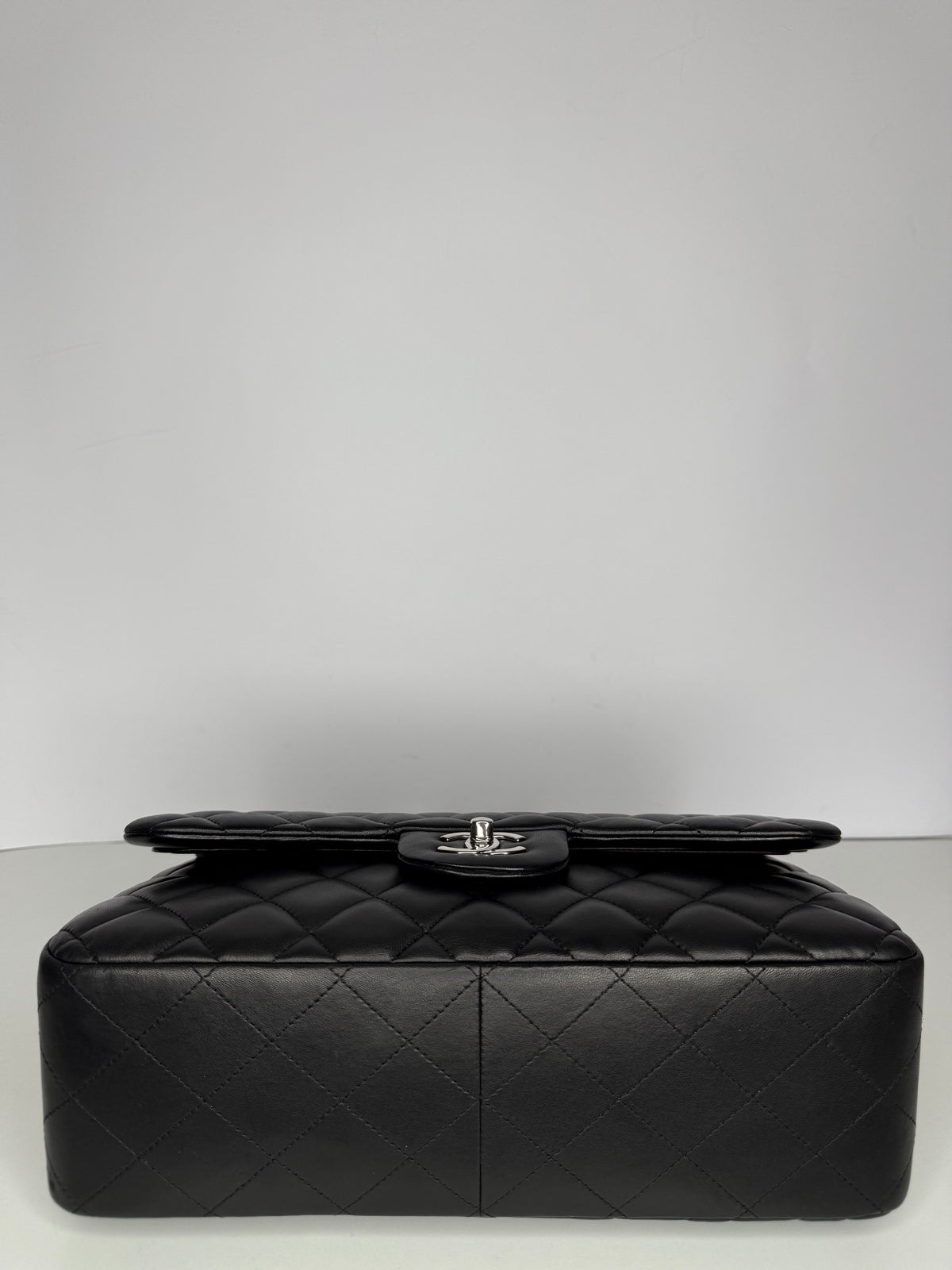 Chanel Classic Jumbo Double Flap Black Lambskin Shoulder Bag