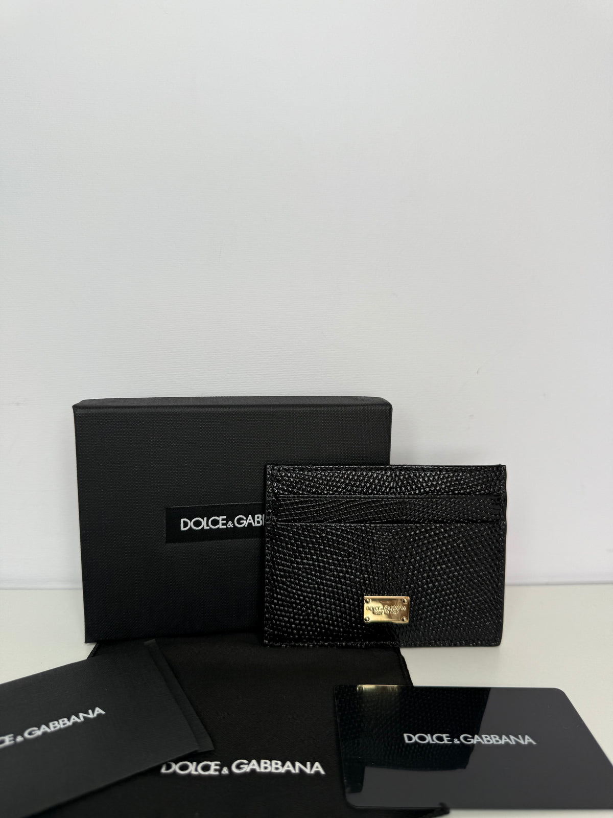 Dolce Gabbana Logo Plaque Iguana Embossed Cardholder