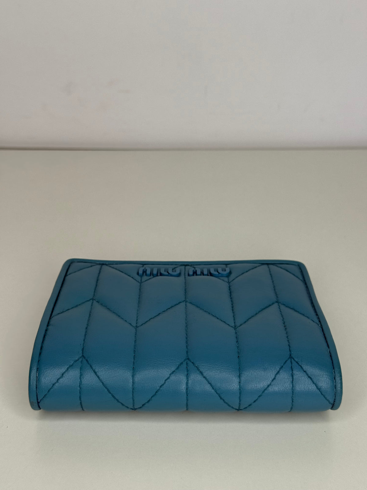 Miu Miu Small Blue Leather Wallet