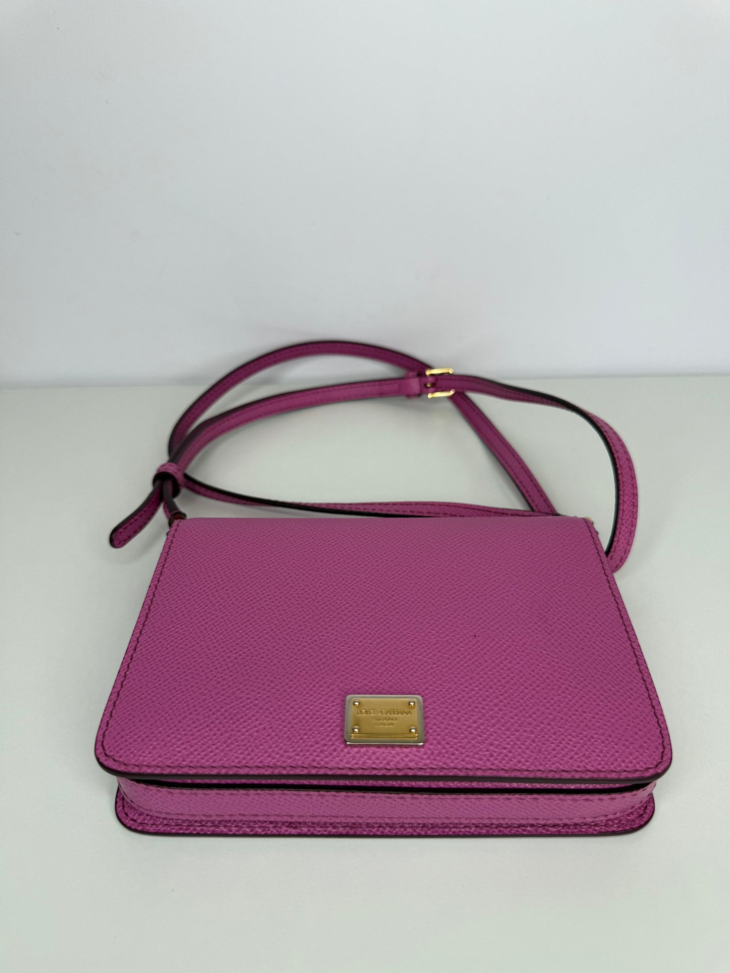 Dolce Gabbana Pink Dauphine Leather Mini Crossbody Bag