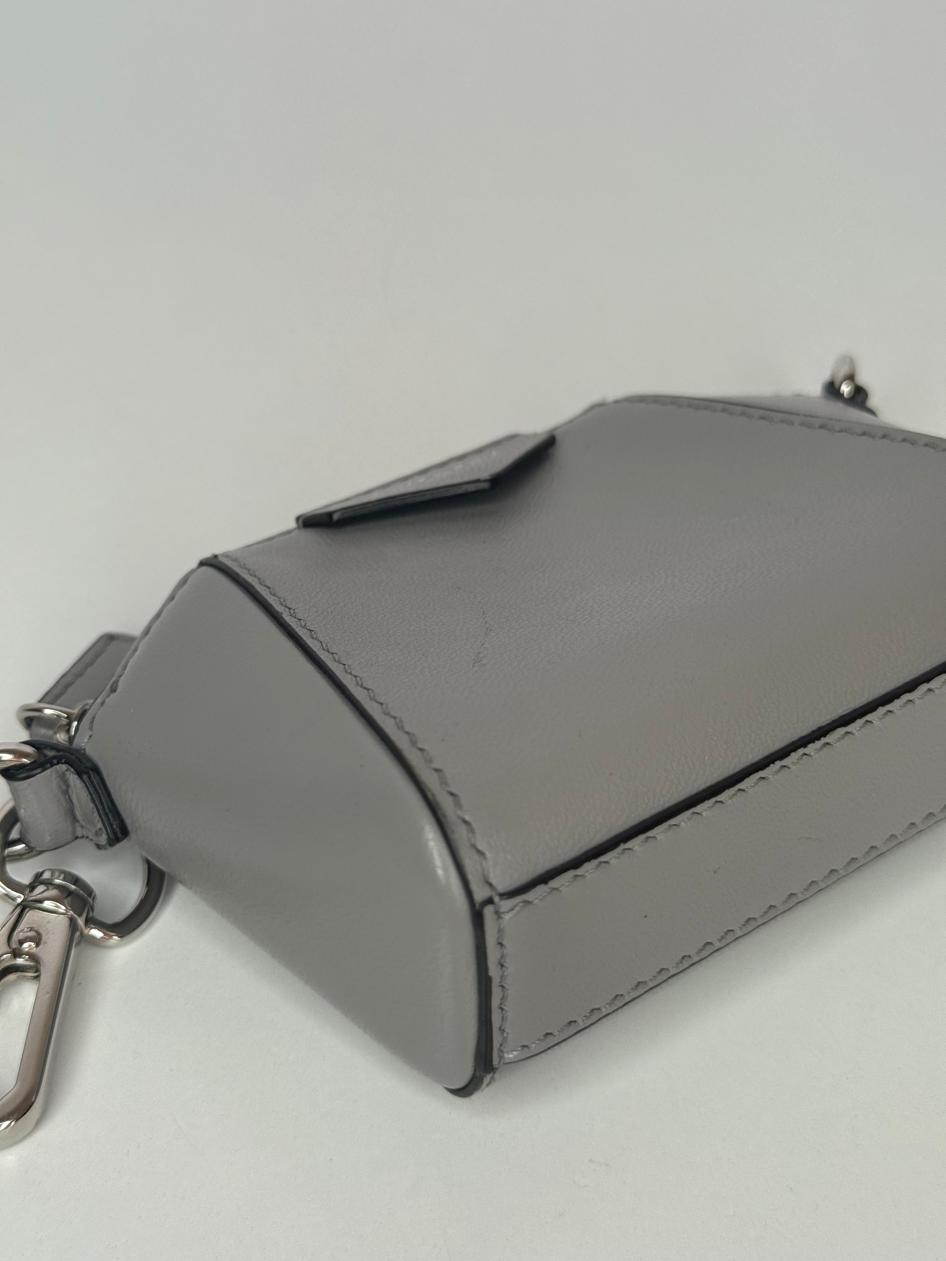 Givenchy Baby Antigona Grey Leather with Chain Mini Bag/Charm