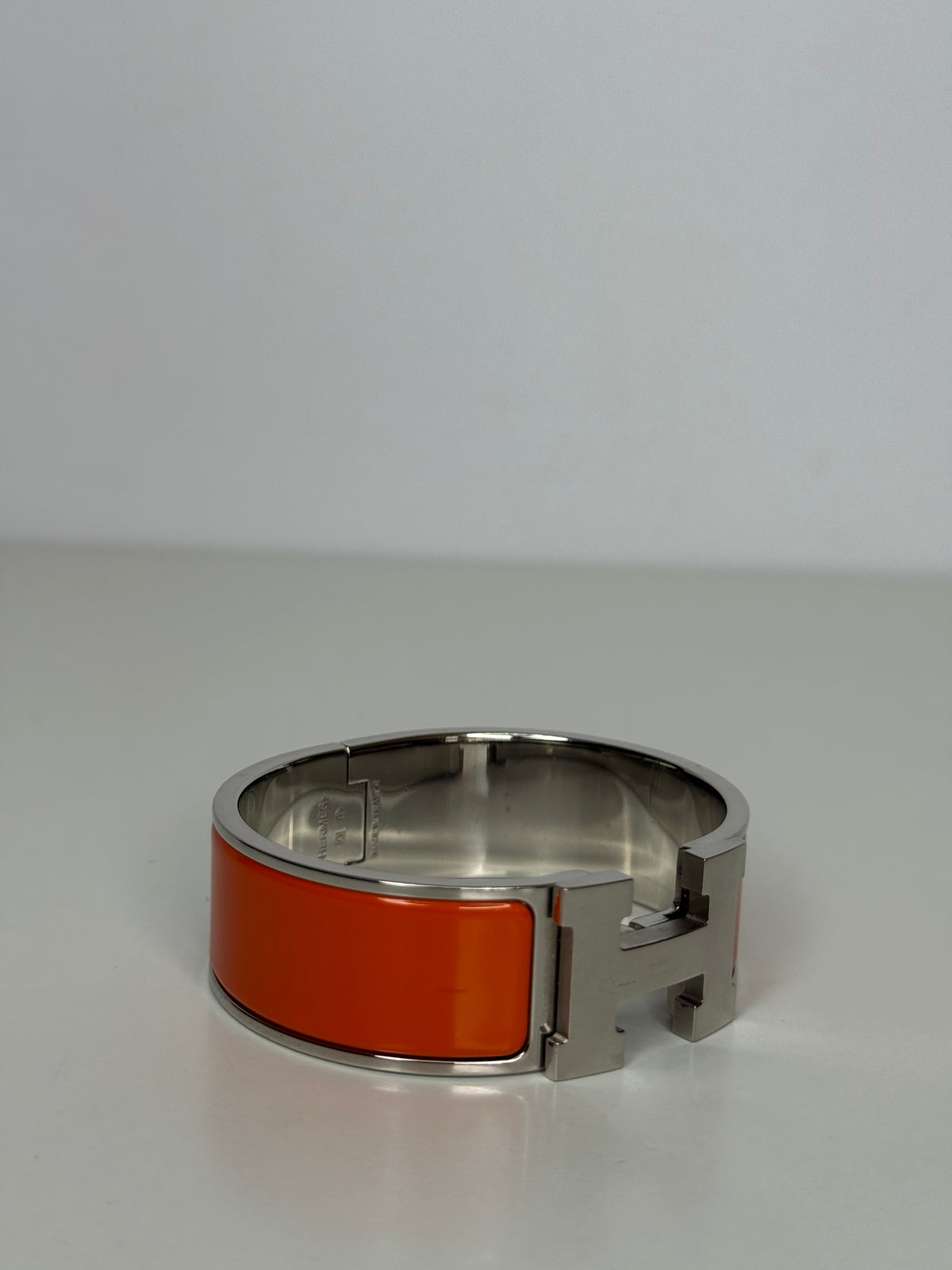 Hermès Orange Clic Clac H Wide Bracelet