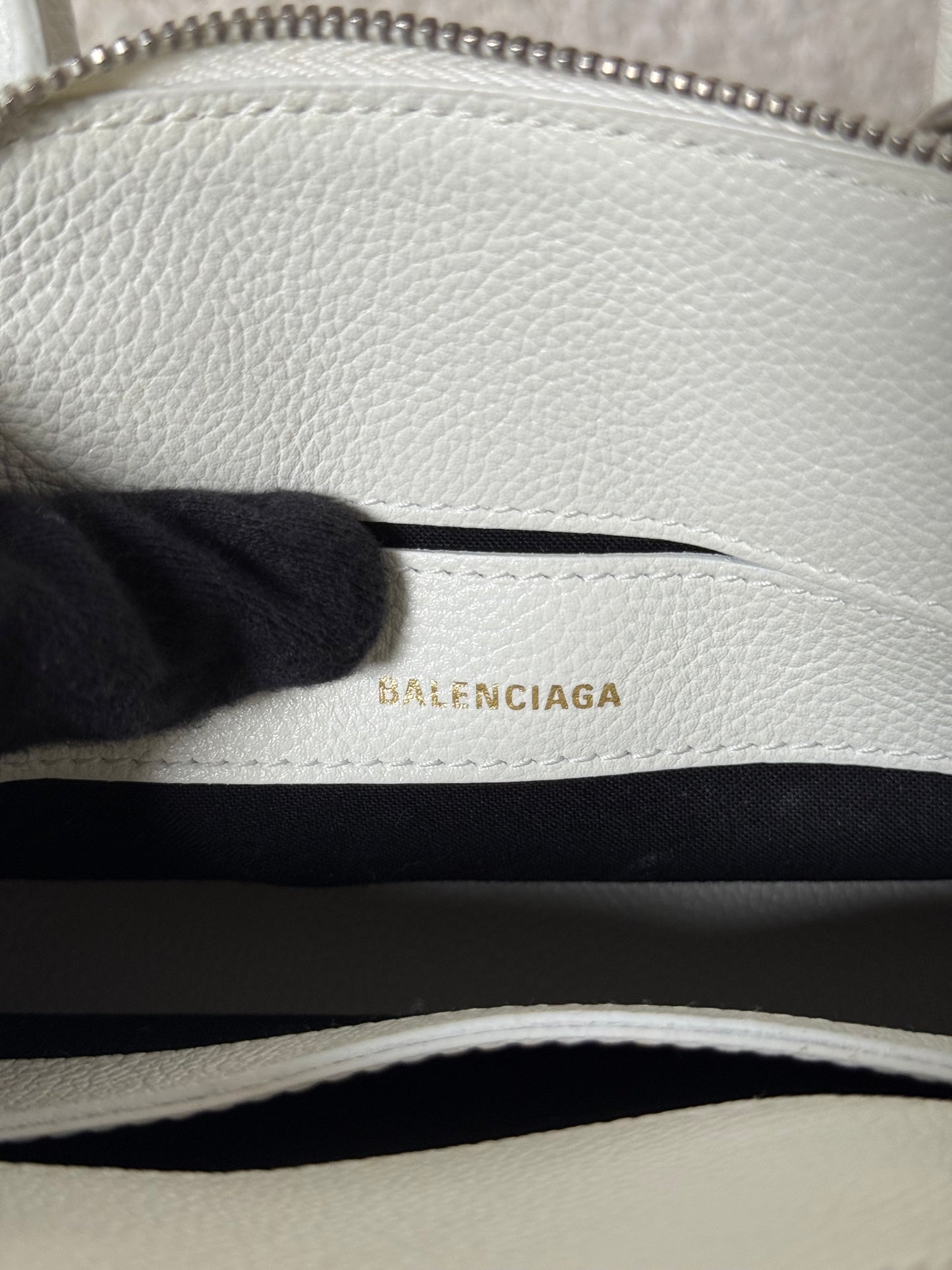 Balenciaga White/Pink XXS Ville Top Handle Handbag