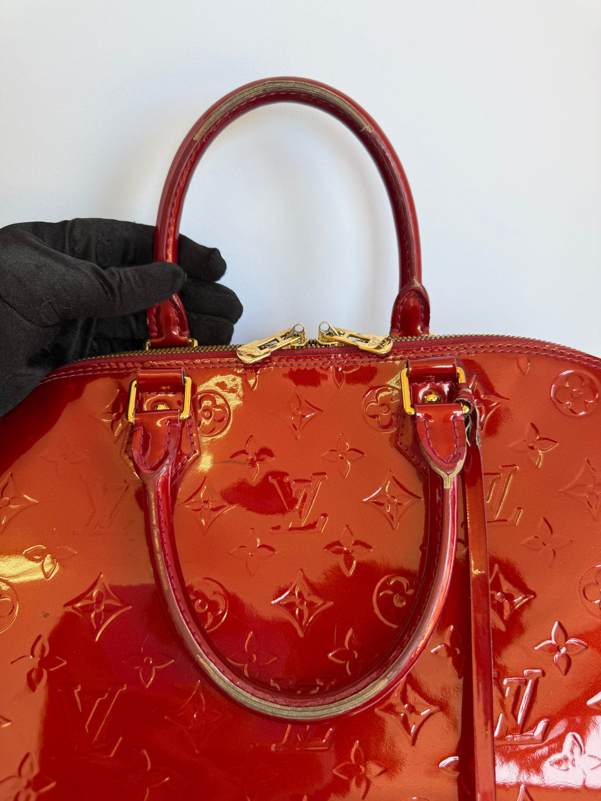 Louis Vuitton Alma GM Red Monogram Vernis