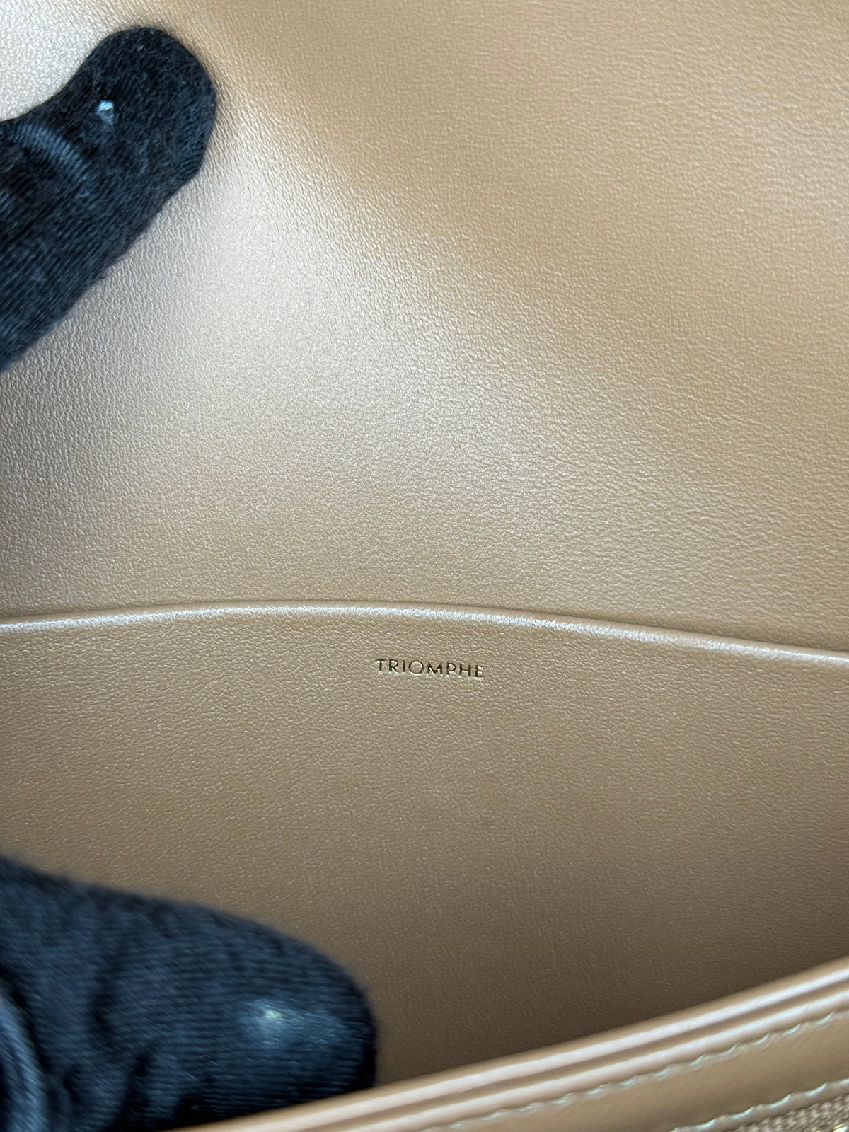 Celine Classique Triomphe Bag In Glazed Brown Shiny Calfskin