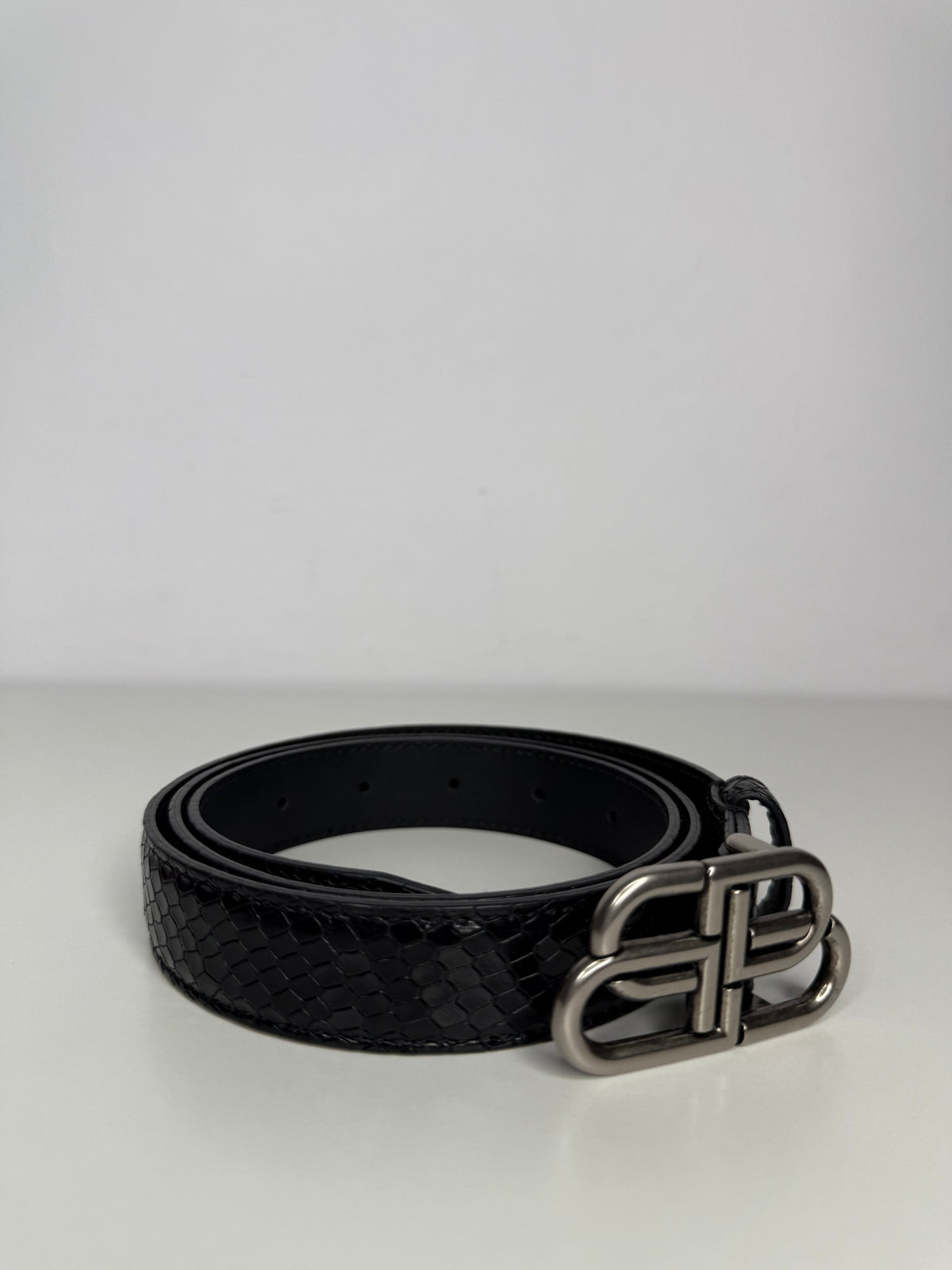 Balenciaga BB Belt Python Embossed Leather 85 cm