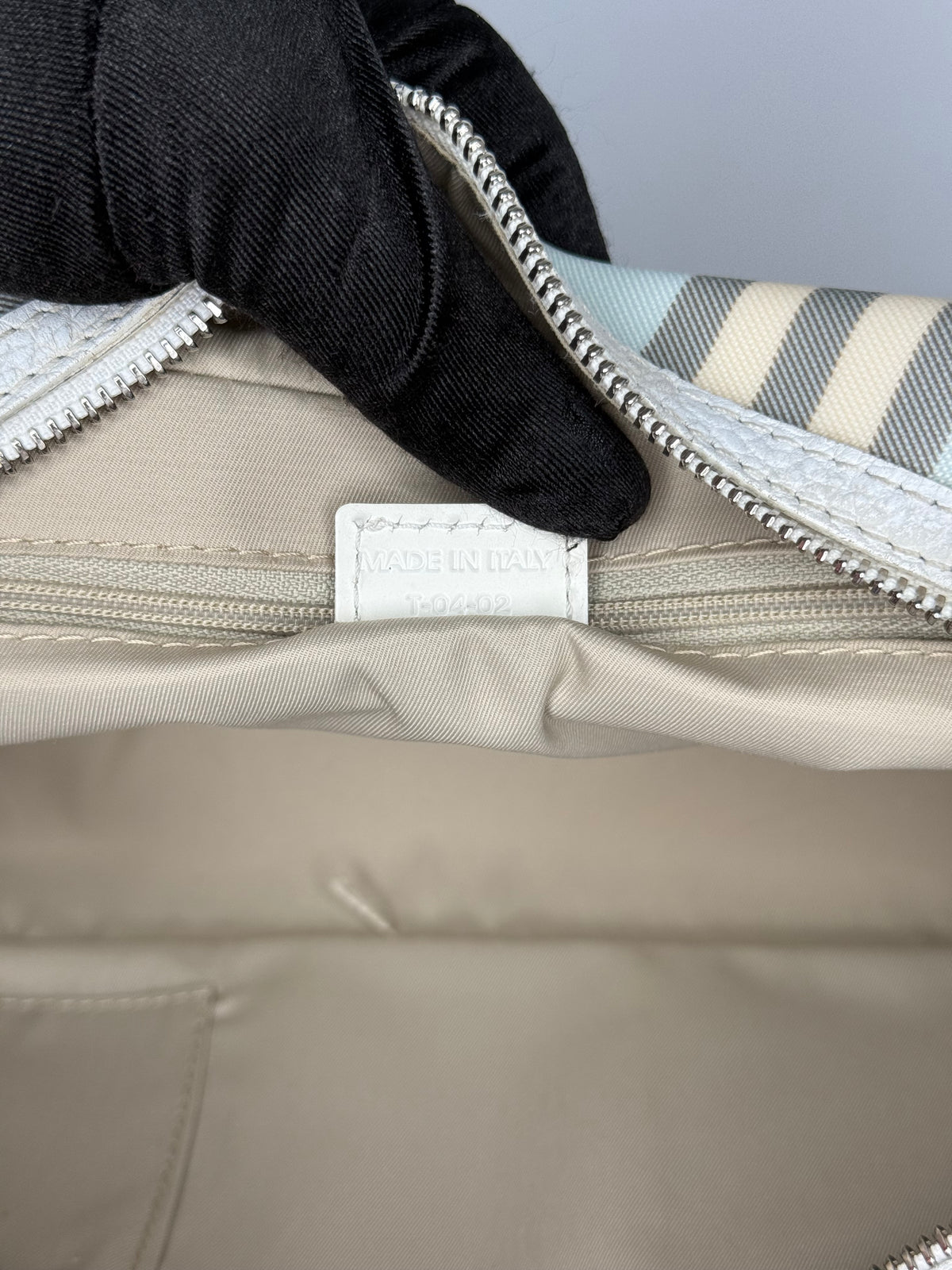 Burberry White/Blue Haymarket Check Shoulder Bag