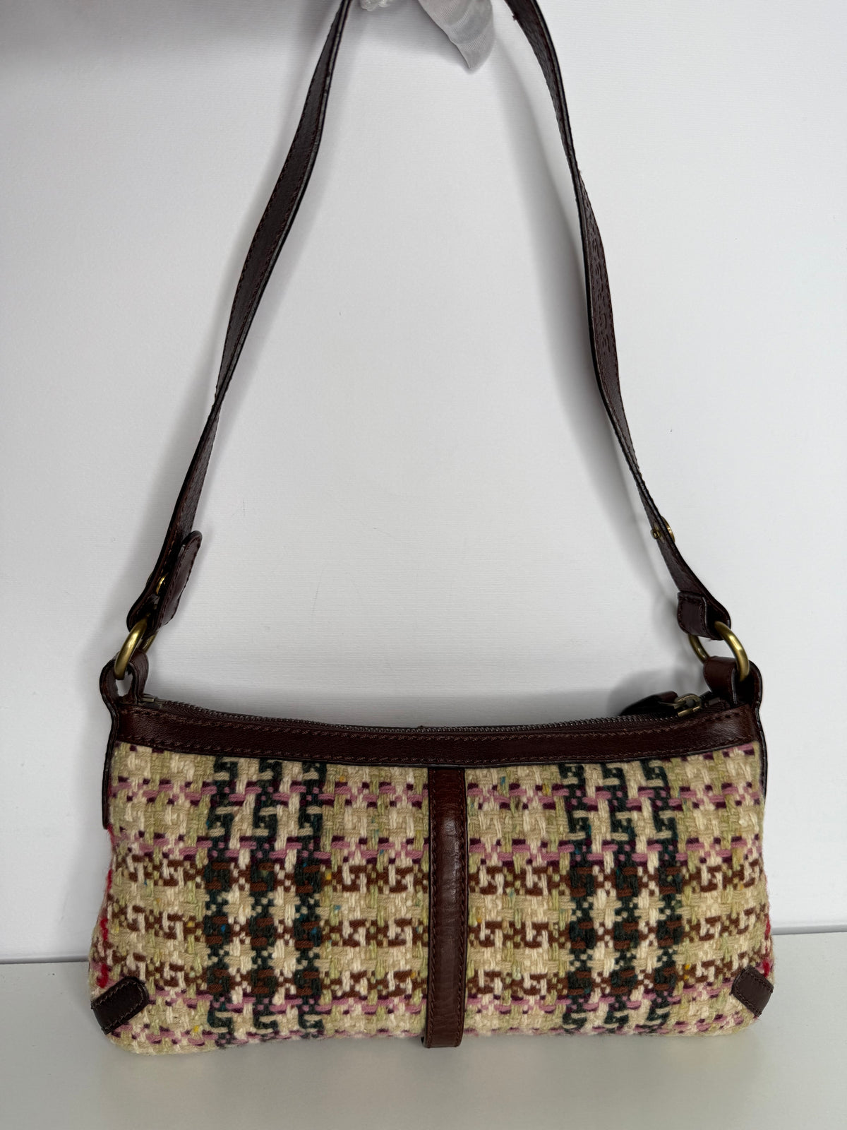 Burberry Multicolor Wool and Leather Shoulder Bag