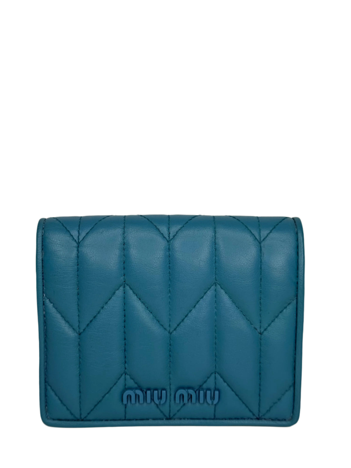Miu Miu Small Blue Leather Wallet