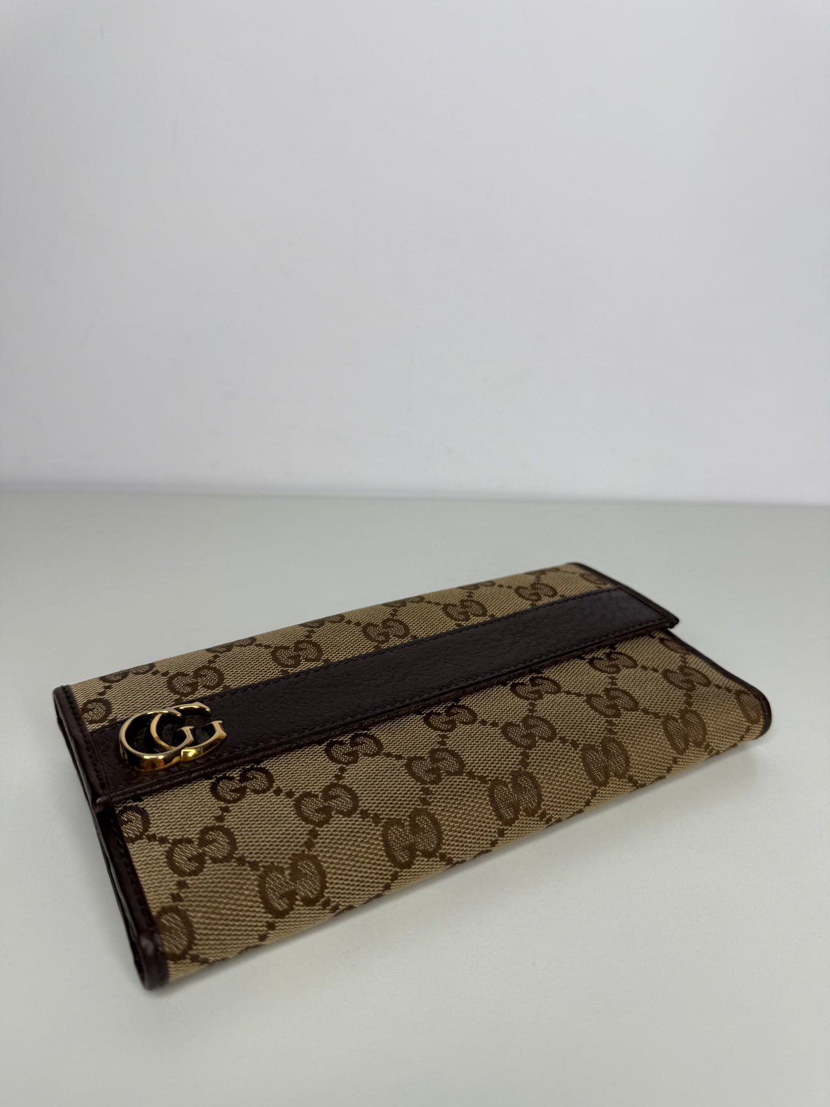Gucci Brown/Beige GG Canvas and Leather Continental Wallet