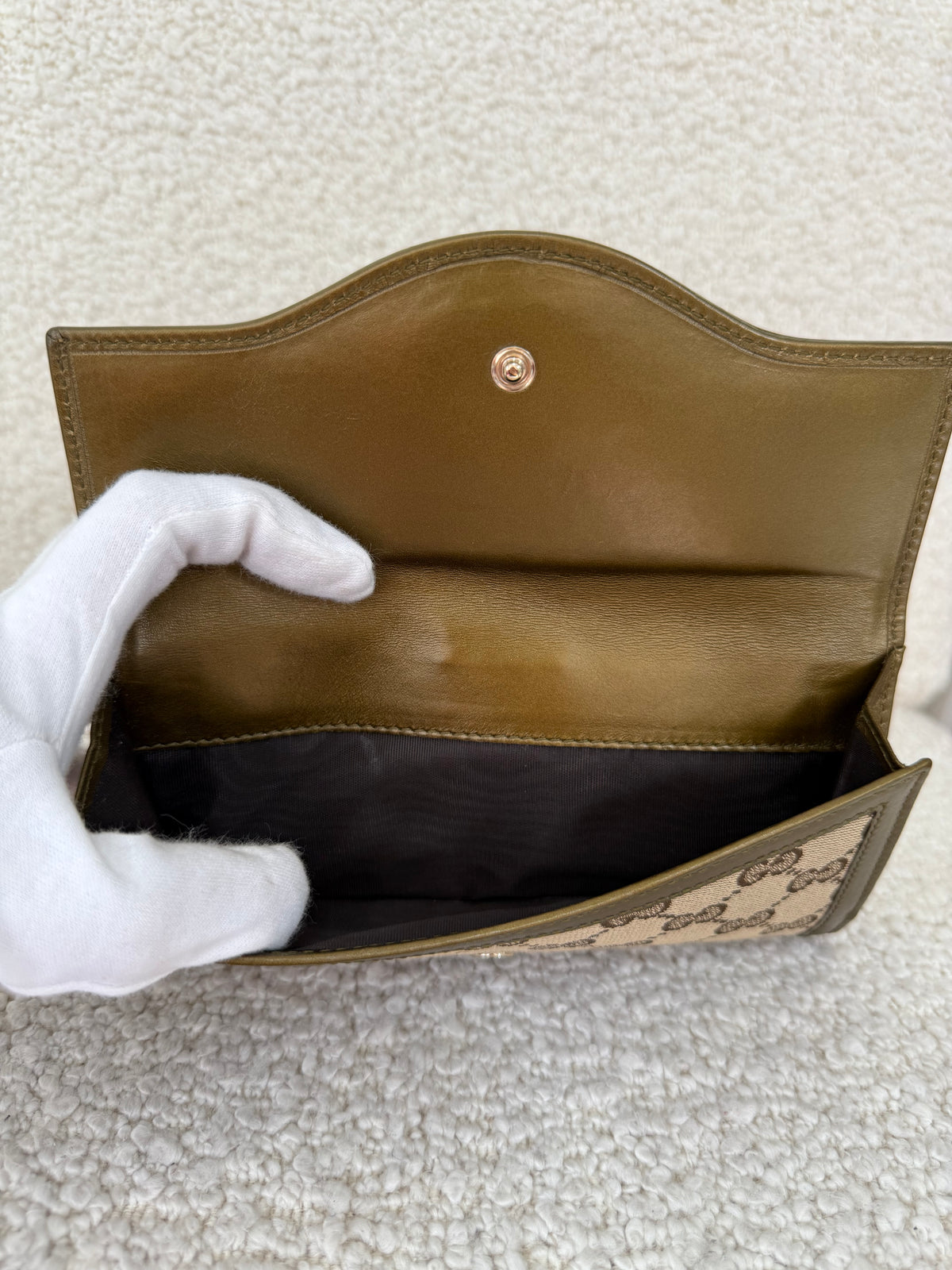 Gucci GG Interlocking Canvas Bifold Long Wallet Brown
