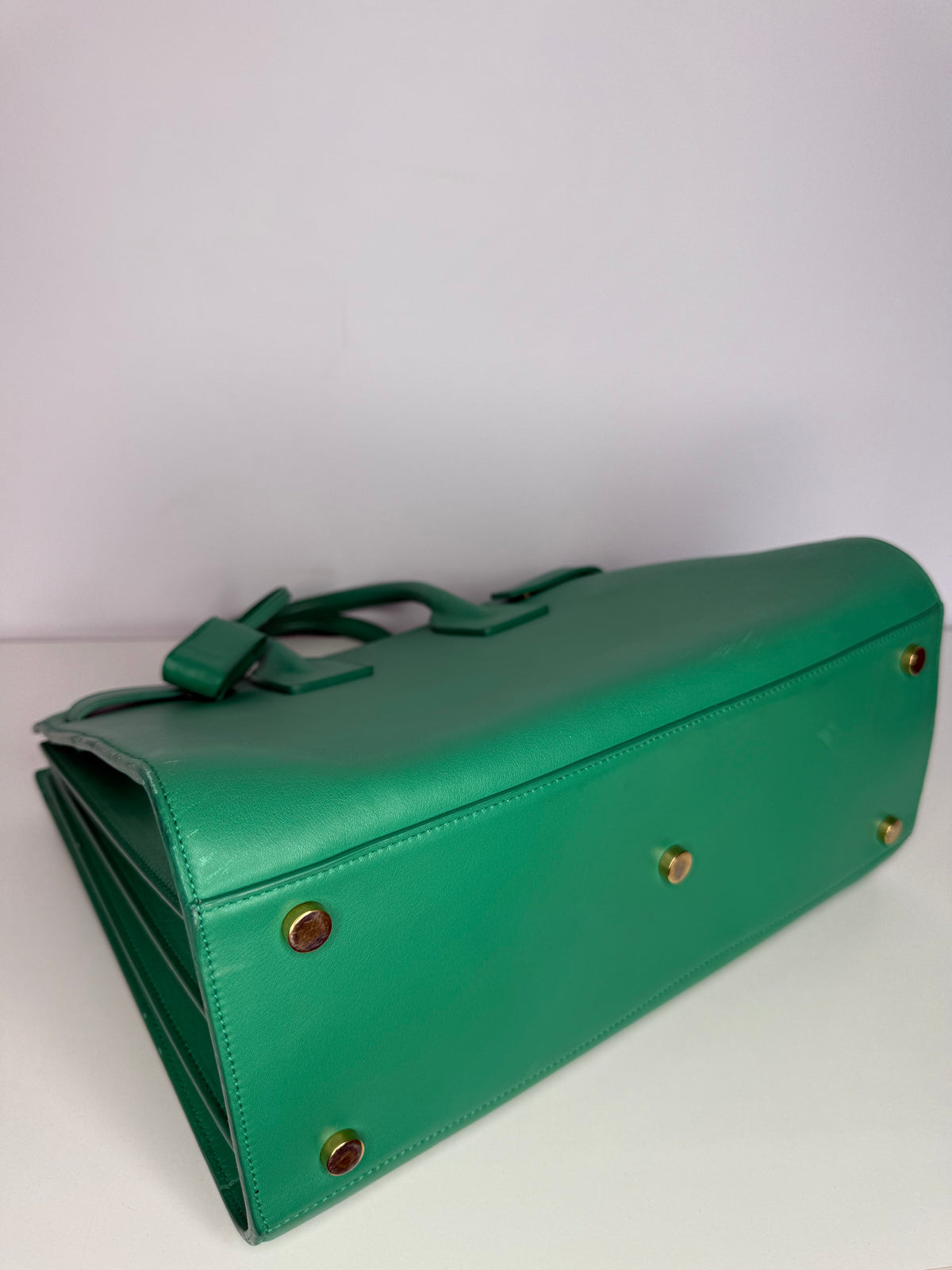 Saint Laurent Small Sac de Jour Green Smooth Calfskin Leather