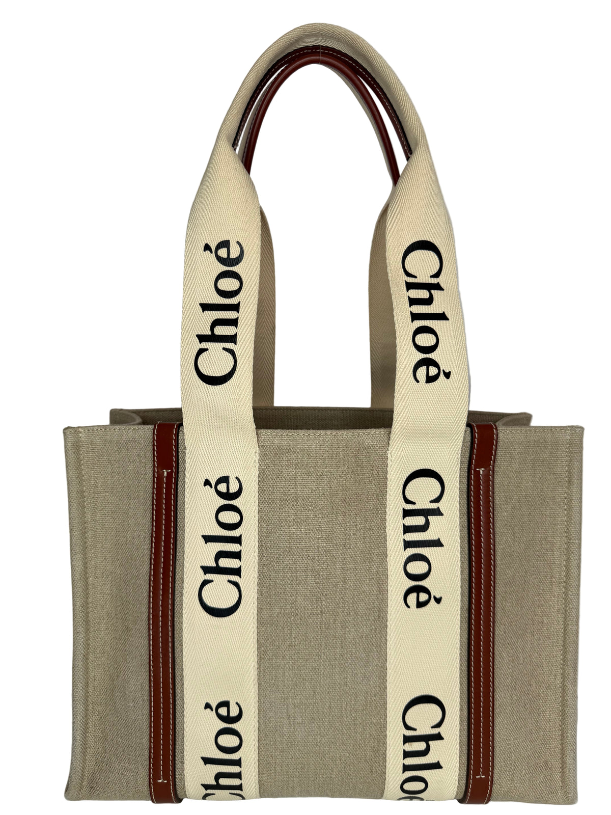 Chloé Woody Medium Canvas Tote Bag