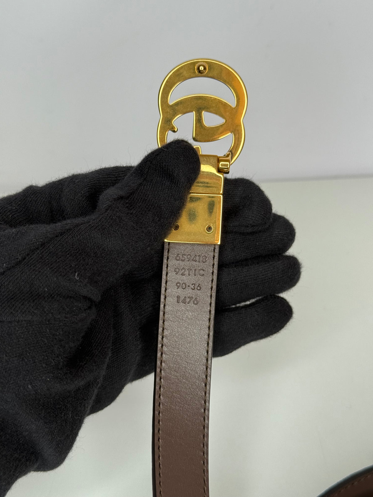 Gucci GG Supreme Canvas Reversible Thin Belt