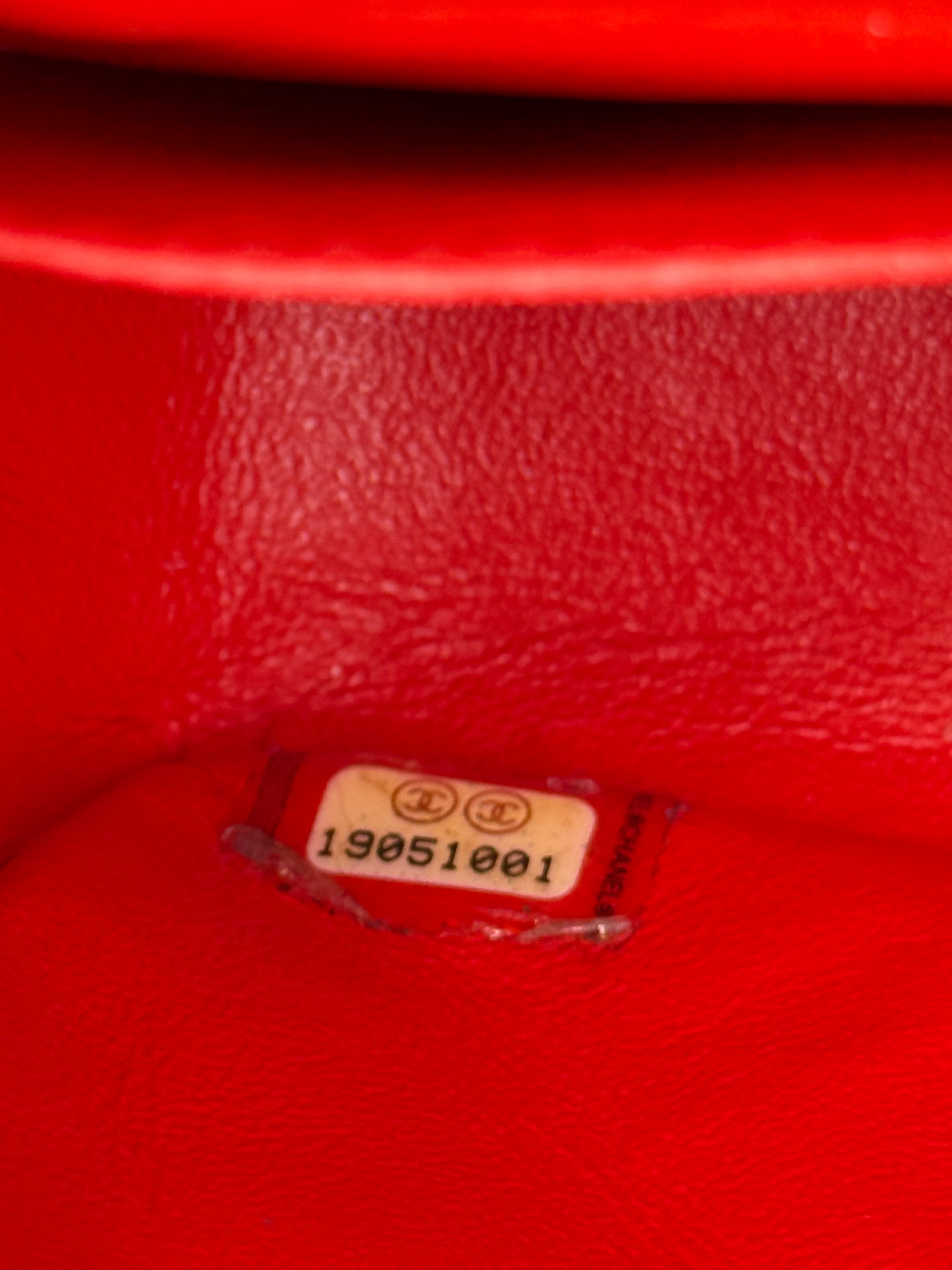 Chanel Classic Mini Flap Red Quilted Patent Leather