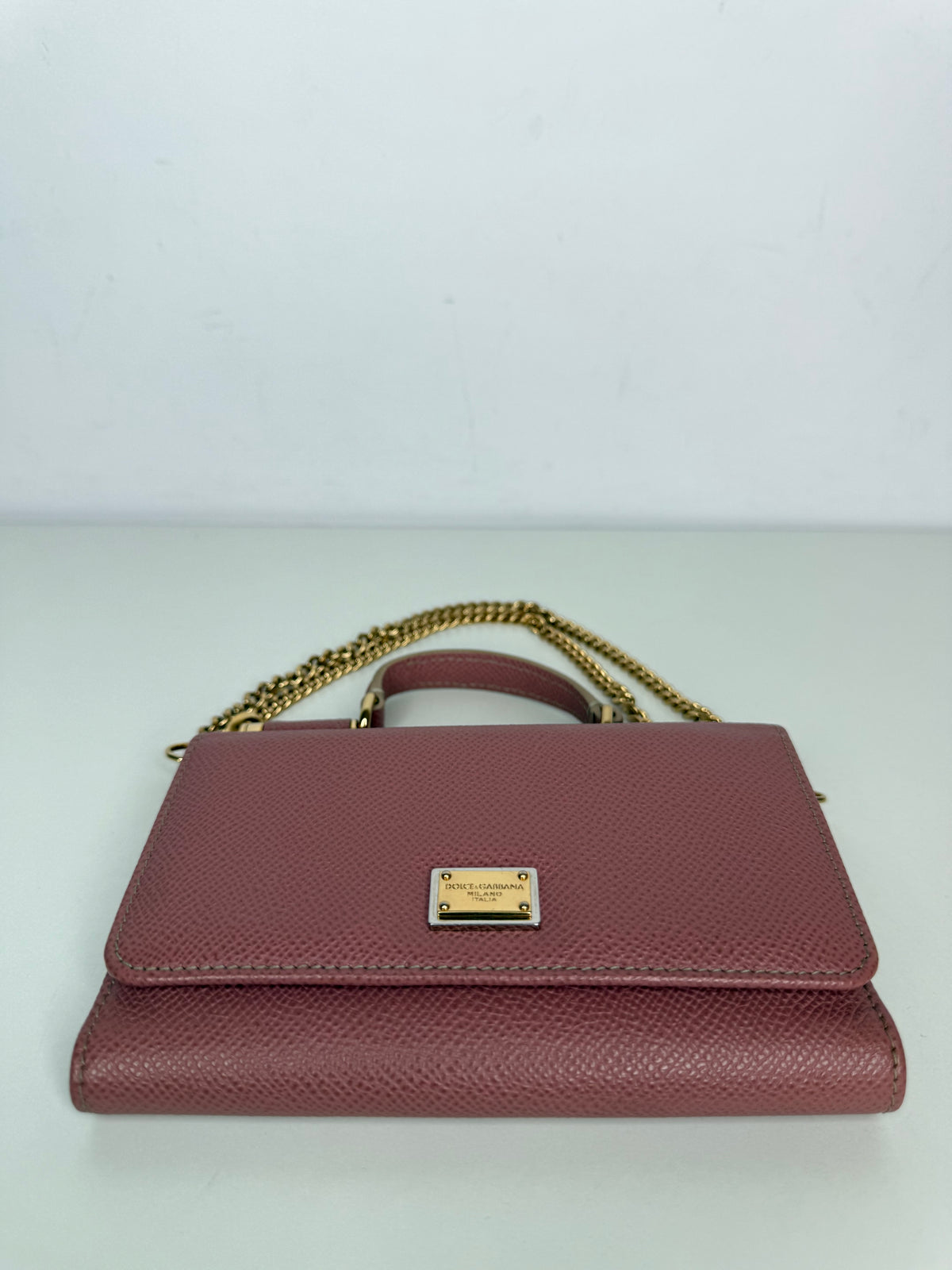 Dolce Gabbana Pink Dauphine Leather Mini Sicily Von Bag