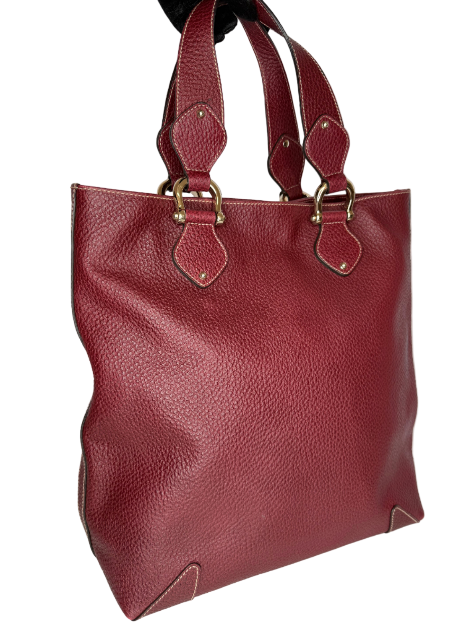 Gucci Burgundy Leather Weekend Tote Bag