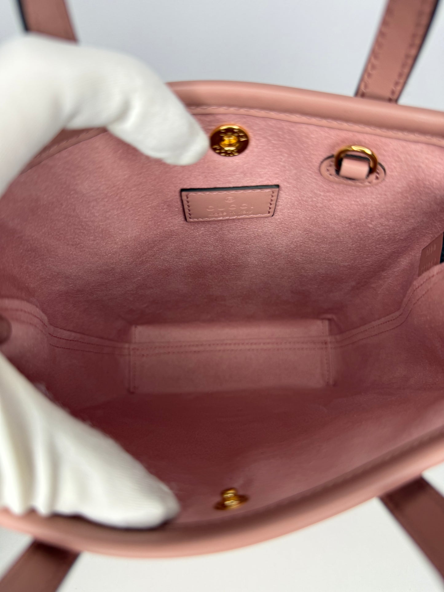 Gucci Pink Monogram Leather Retro Mini Tote Bag