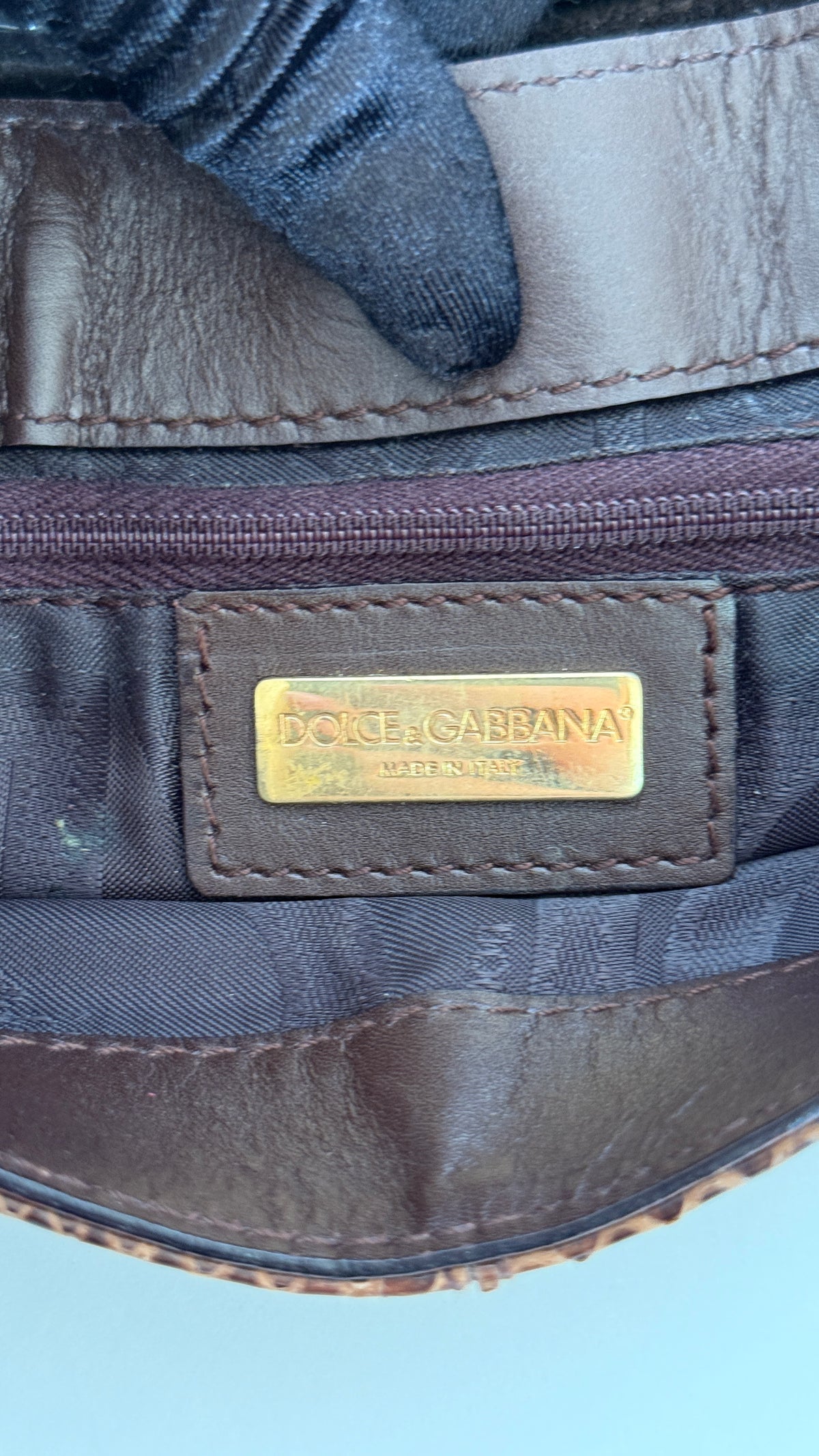 Dolce Gabbana Python & Eel D-Ring Bag Brown Chocolate