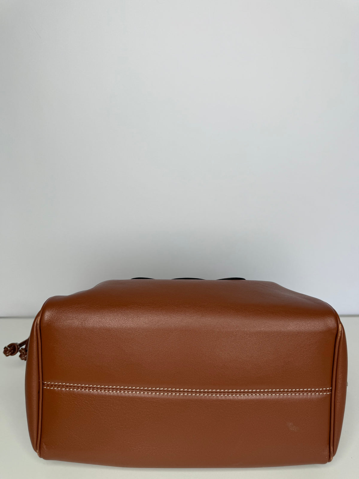 Celine Smooth Calfskin Cuir Small Triomphe Cabas Drawstring Tan
