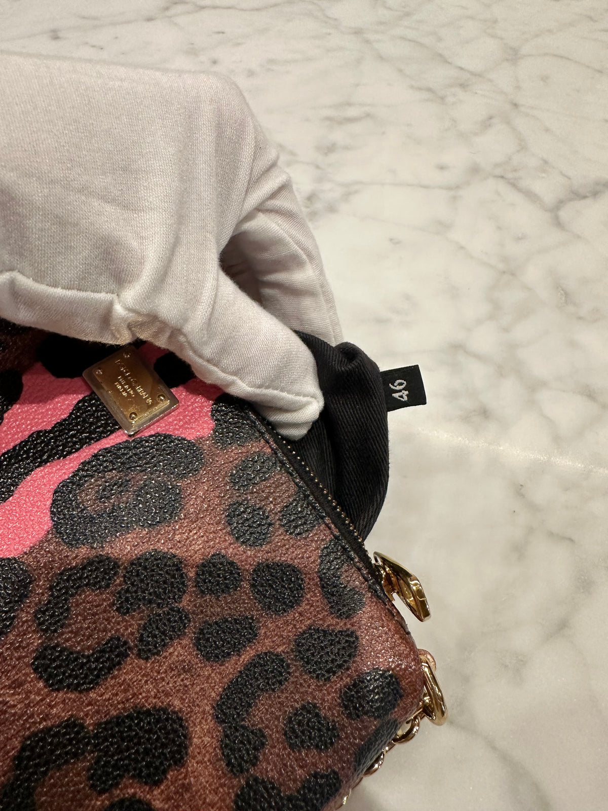Dolce Gabbana Leopard Coated Canvas Mini Pochette