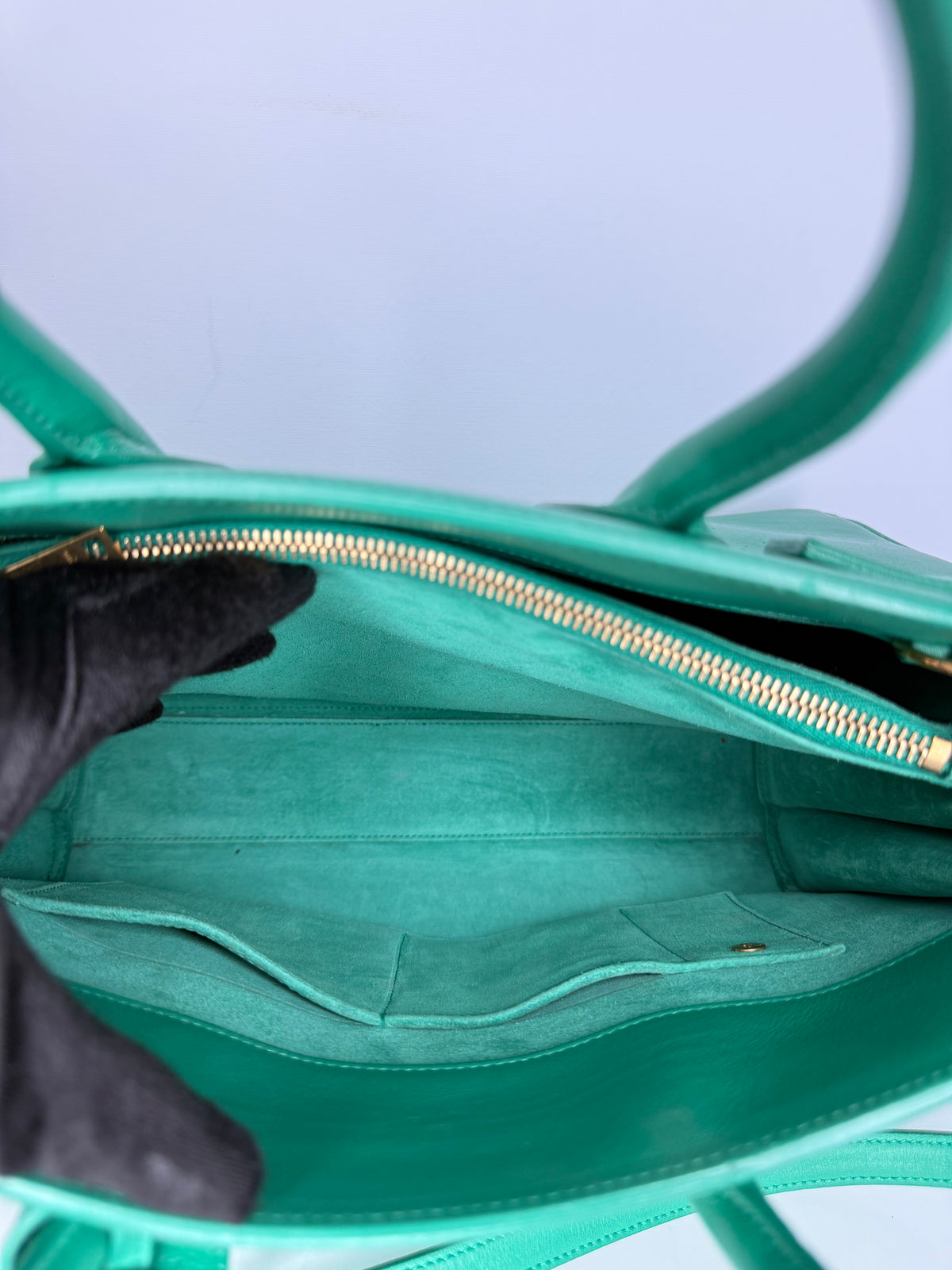 Saint Laurent Small Sac de Jour Green Smooth Calfskin Leather