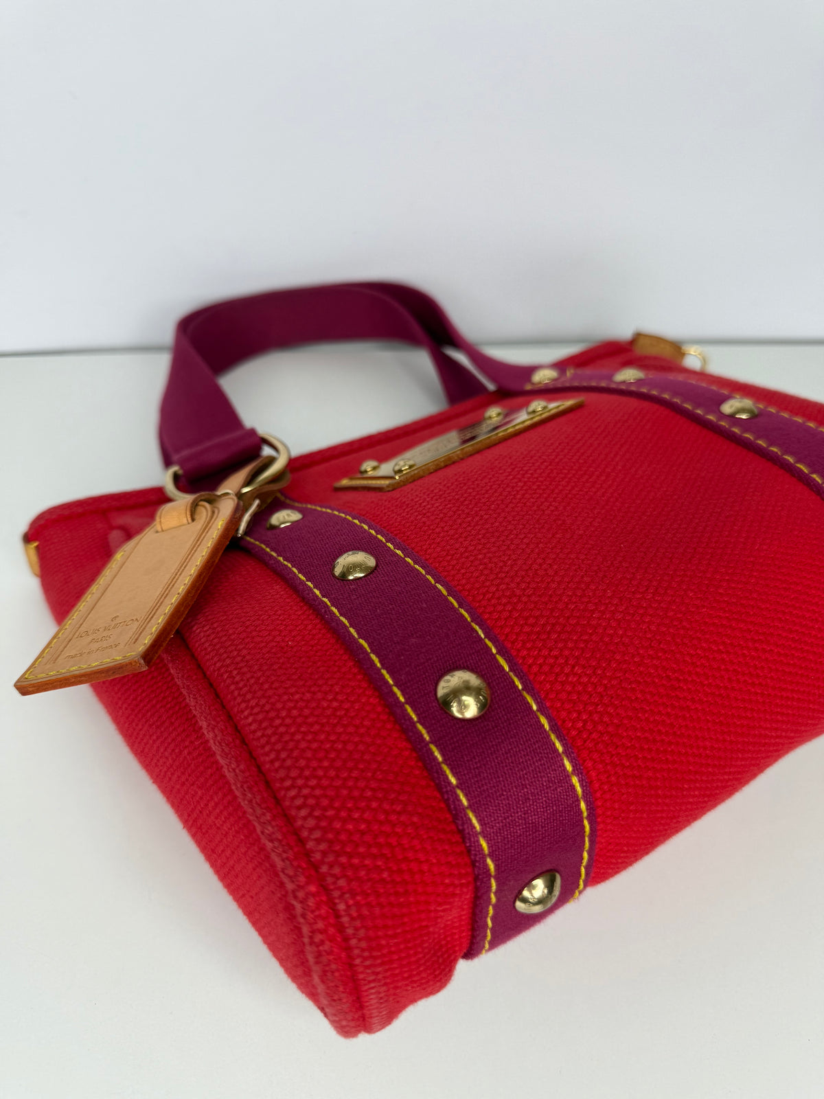 Louis Vuitton Red/Purple Canvas Antigua Cabas PM Bag