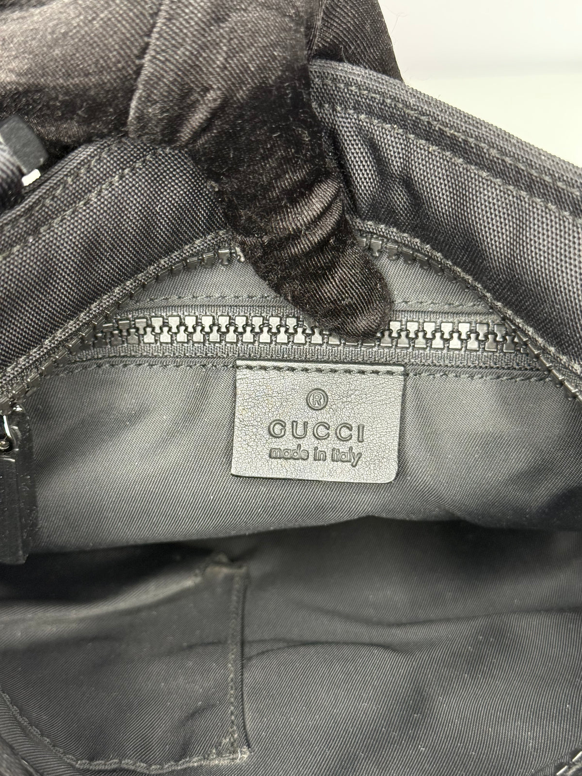 Gucci Men’s Nylon Web Interlocking G Messenger Bag Black
