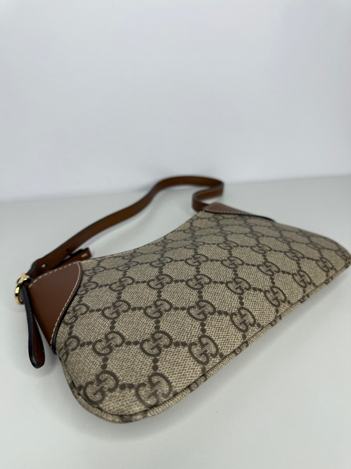 Gucci GG Emblem Beige and Brown Super Mini Pochette