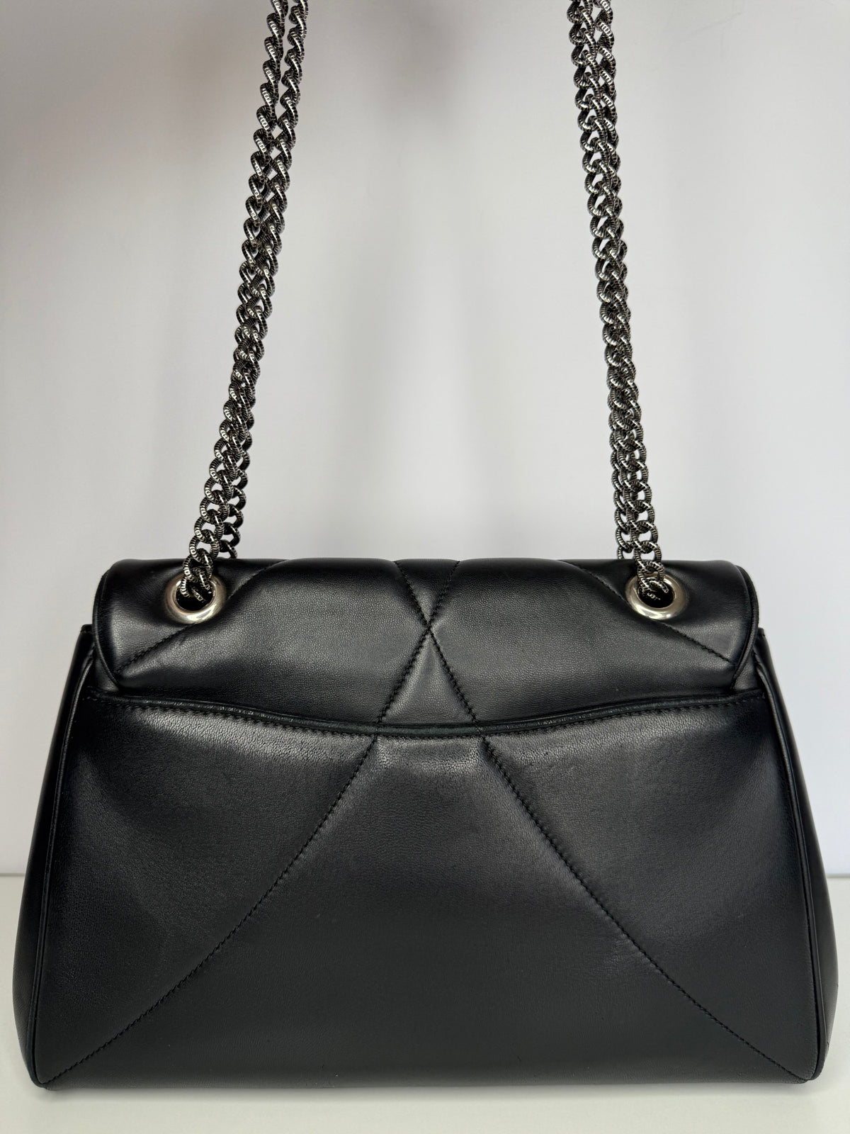 Dolce Gabbana Black Nappa Quilted Devotion Bag