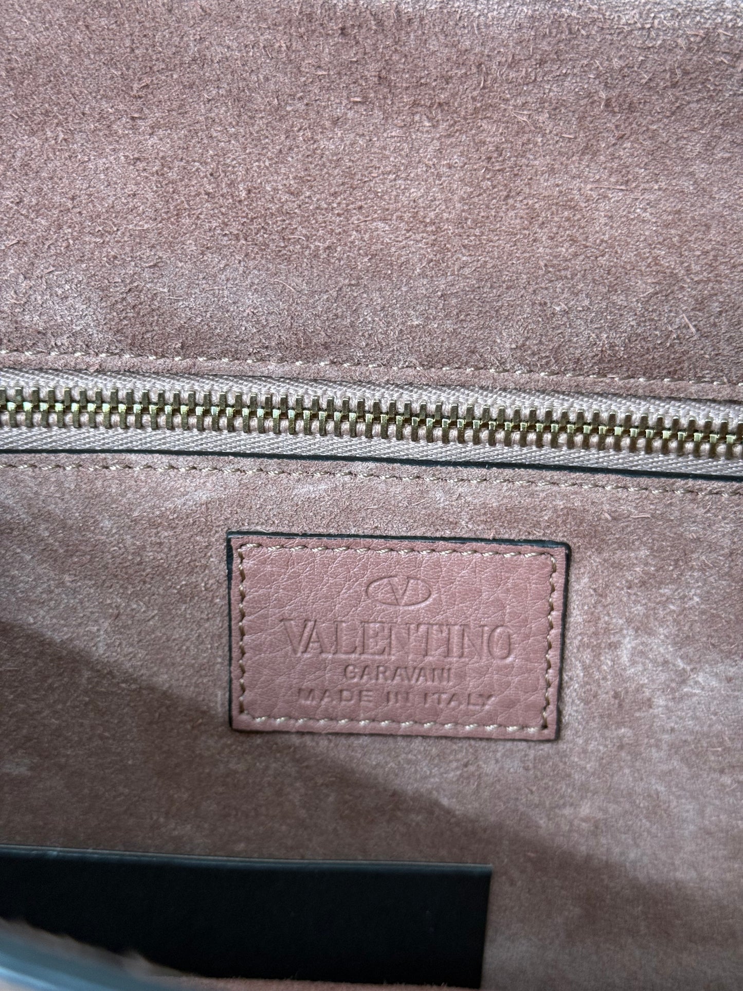 Valentino Garavani Old Rose Leather Rockstud Glam Lock Medium Flap Bag