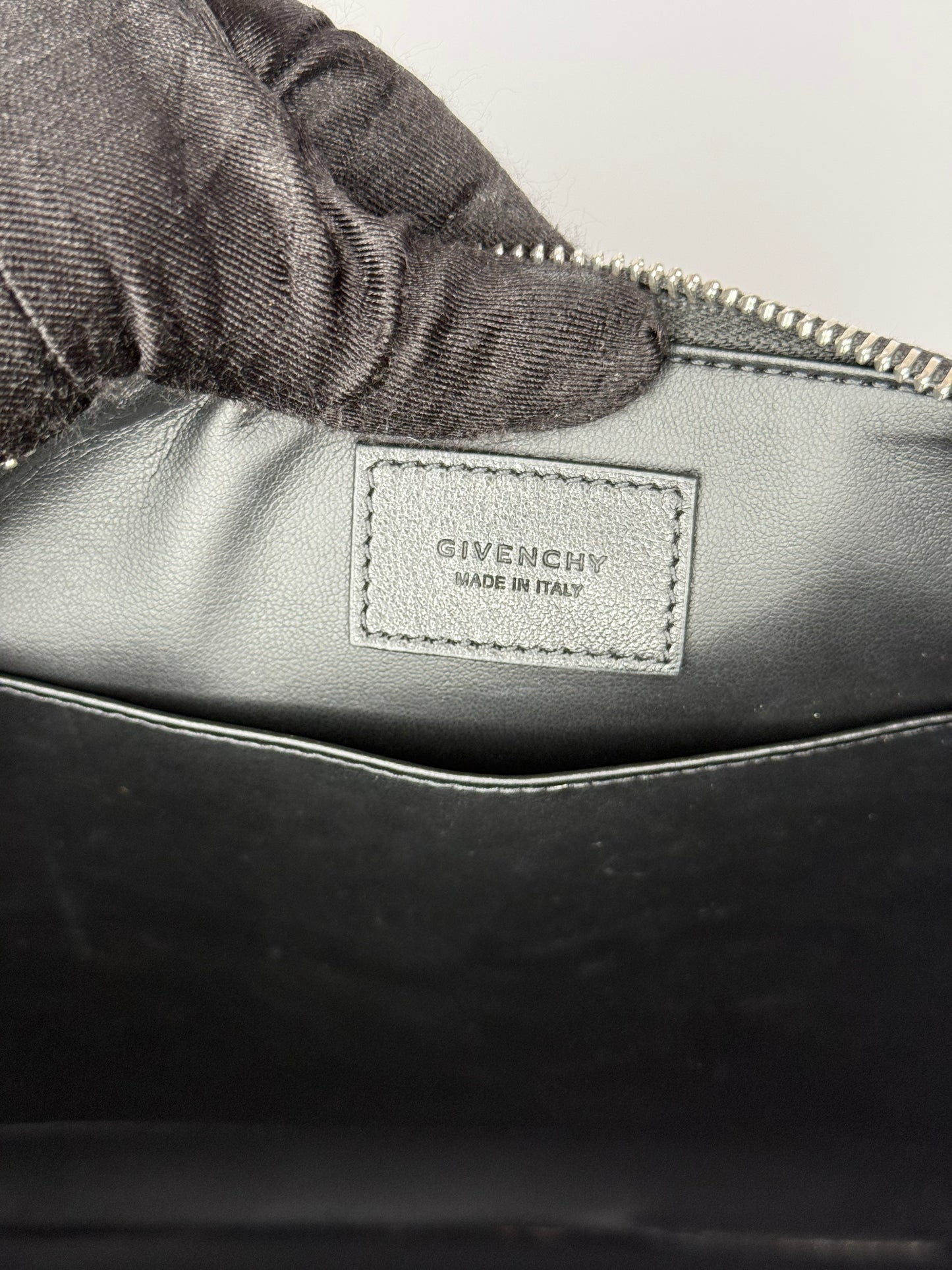 Givenchy Black Leather Studded Zip Pouch