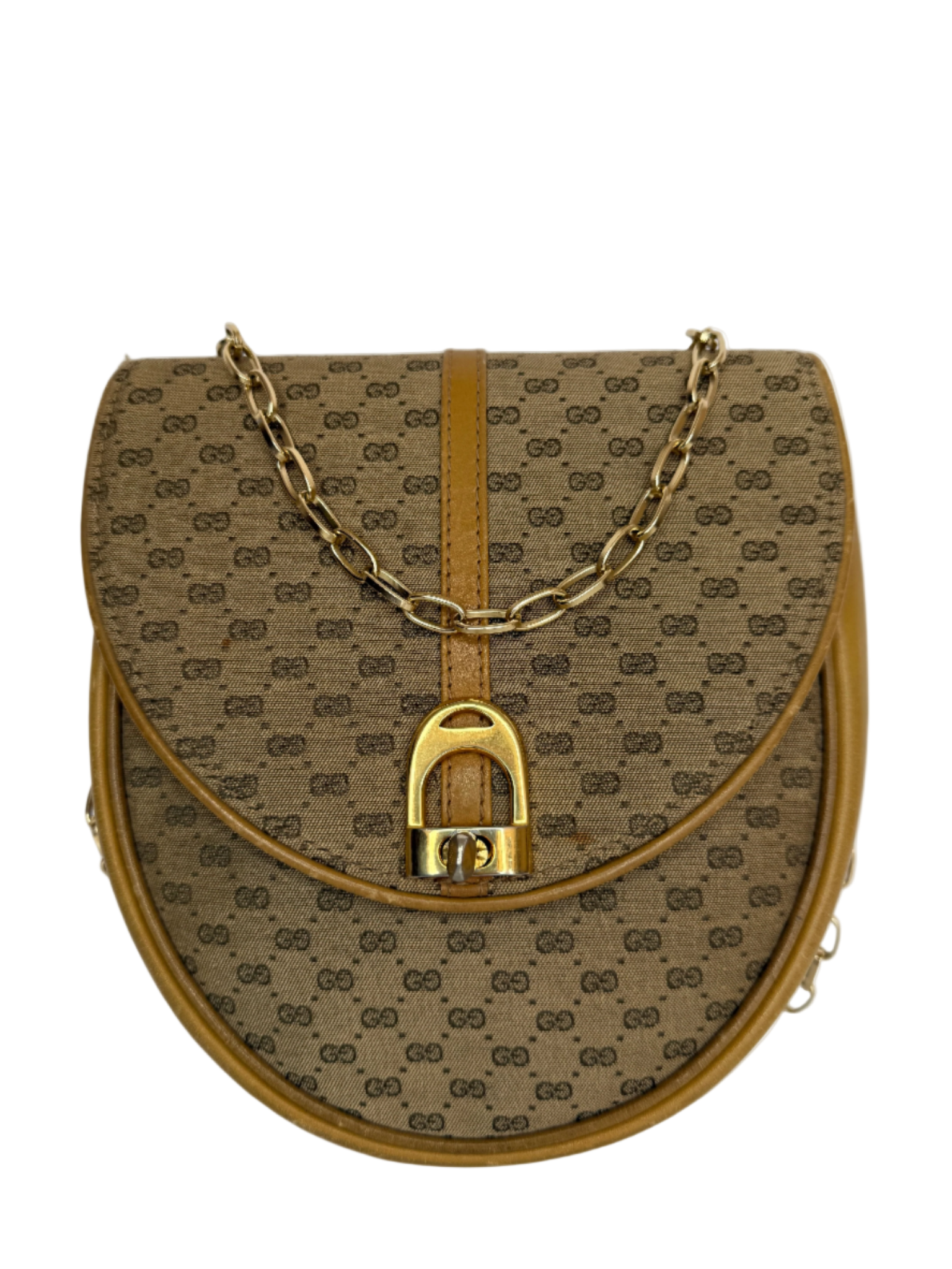 Gucci Vintage Brown Micro GG Canvas Crossbody Bag