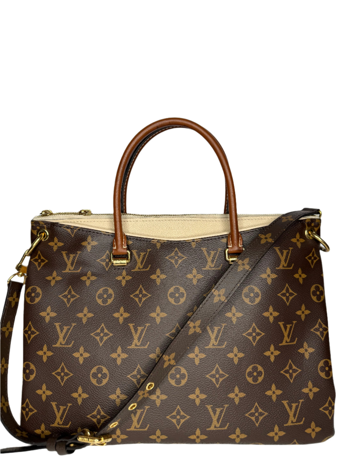 Louis Vuitton Creme Pallas Monogram Bag