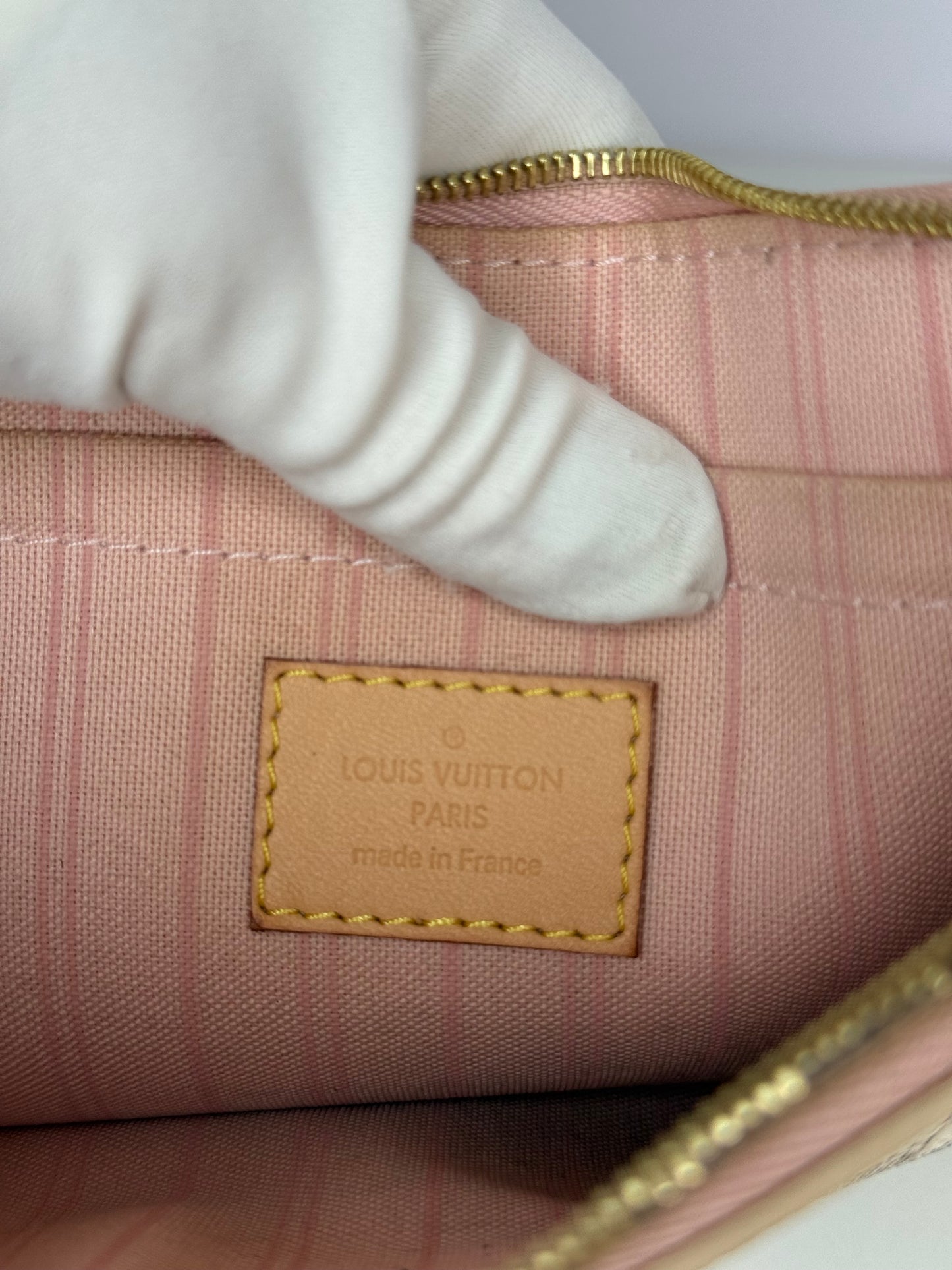 Louis Vuitton Neverfull Pochette  Damier Azur Canvas