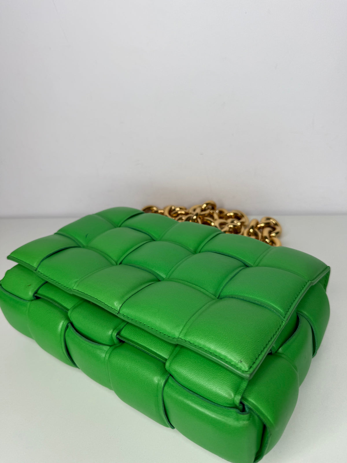 Bottega Veneta Lambskin Maxi Intreccio Padded Chain Cassette Crossbody Bag
