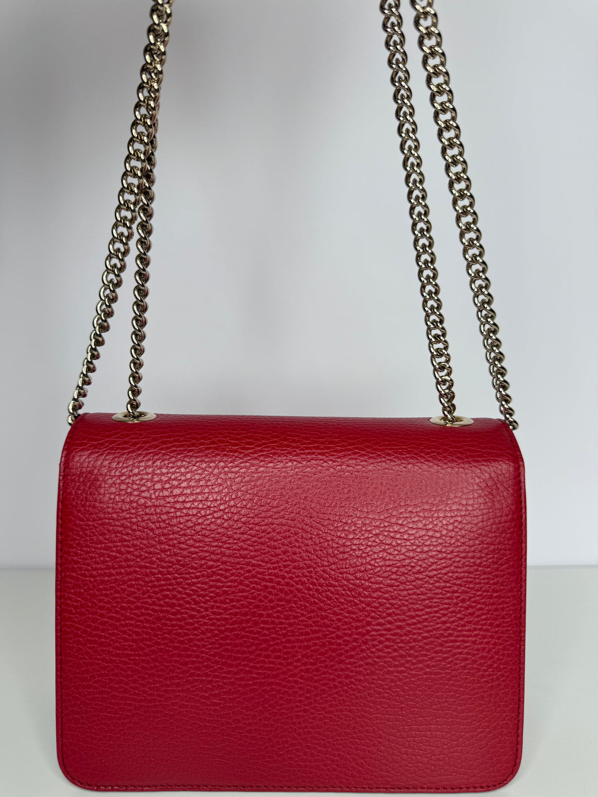 Gucci Red Dollar Calfskin Small Interlocking G Shoulder Bag