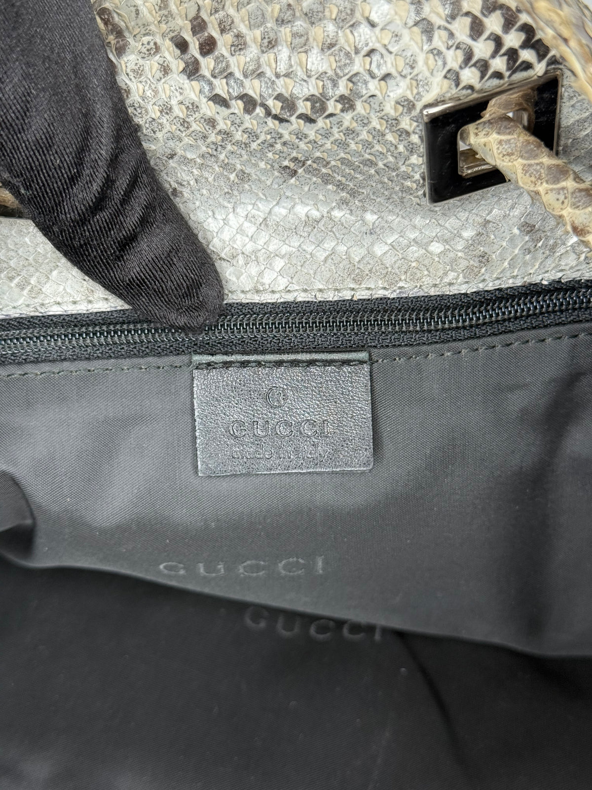 Gucci Vintage Python Leather Shoulder Bag