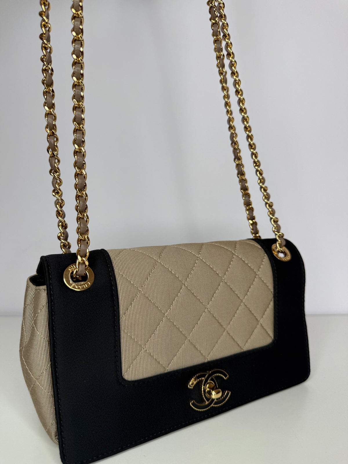Chanel Mademoiselle Vintage Quilted Grosgrain Small Flap Bag