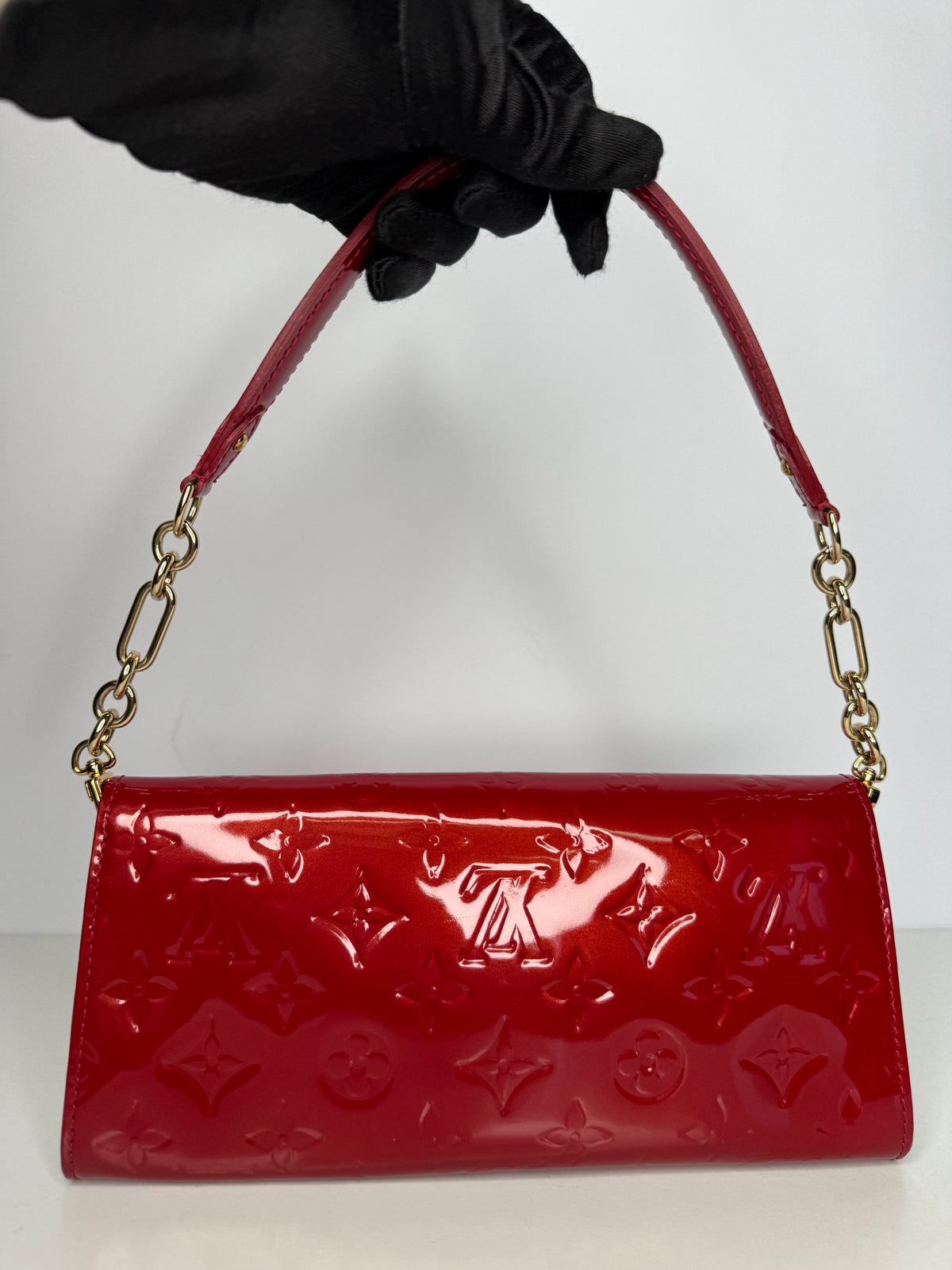 Louis Vuitton Rose Pop Monogram Vernis Sunset Boulevard Clutch Bag