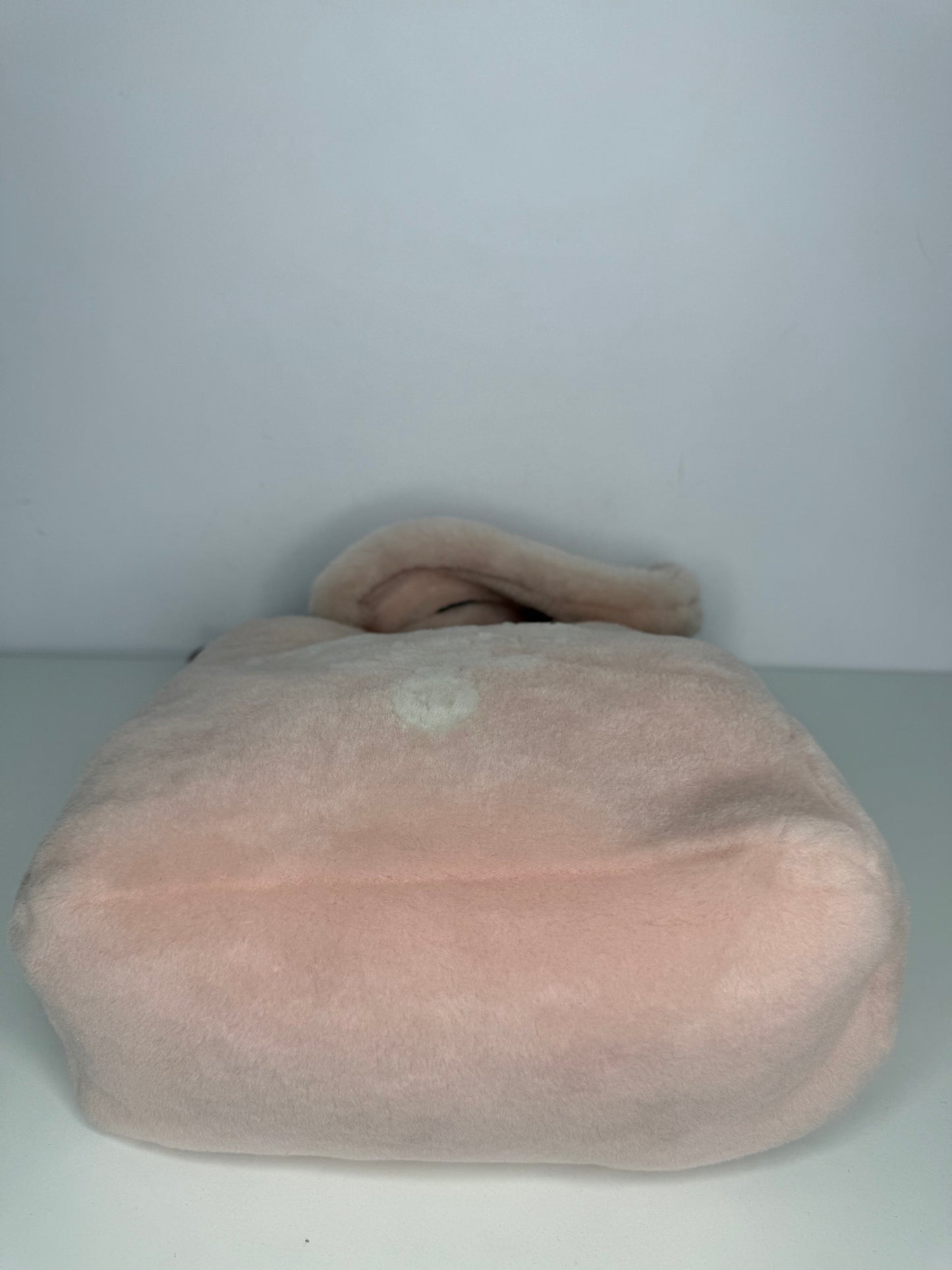 Prada Terry Pink Shearling Small Tote with Pouch