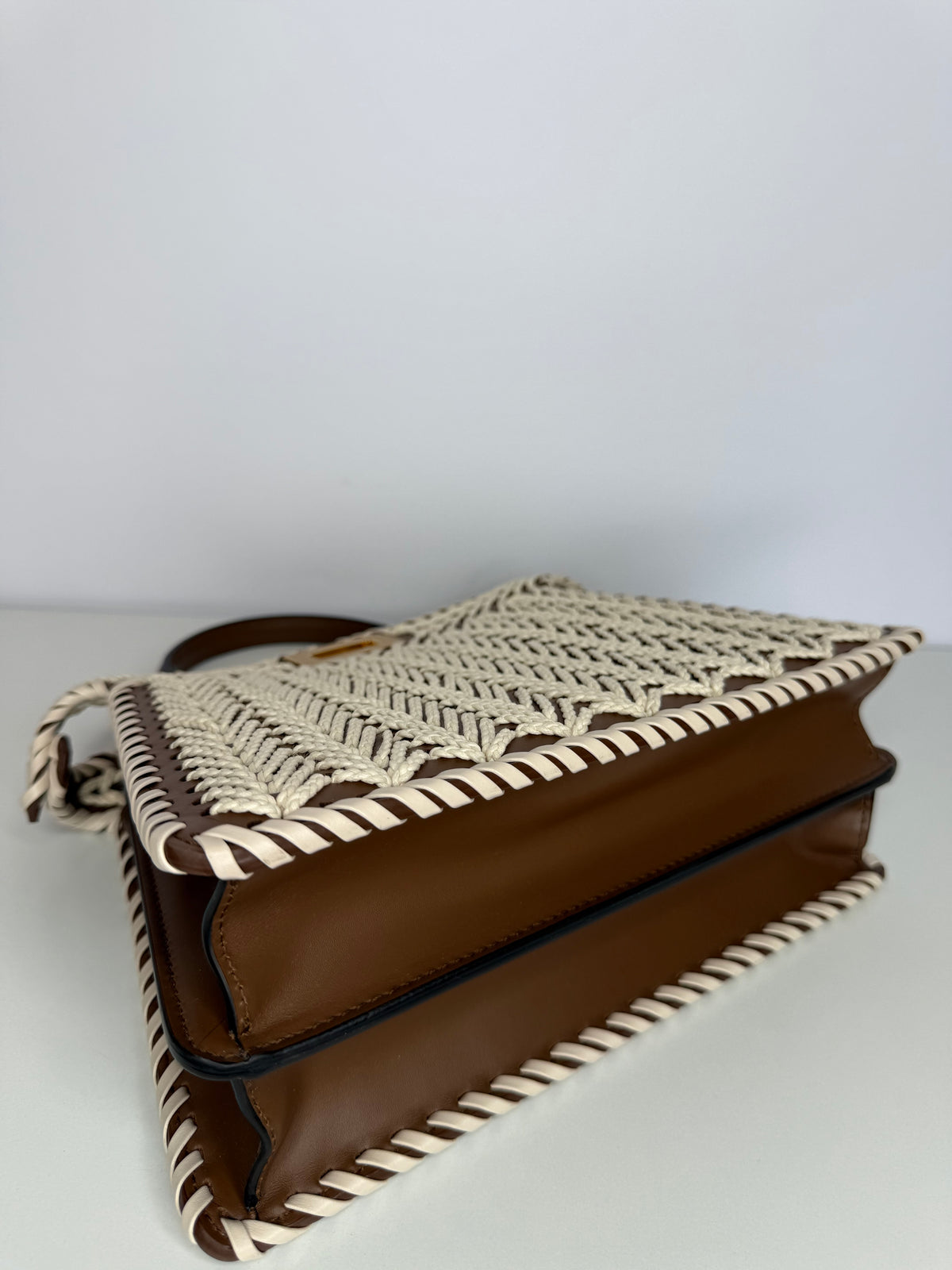 Fendi Peekaboo ISeeU Small Brown Calfskin Waxed Cord Interlacing