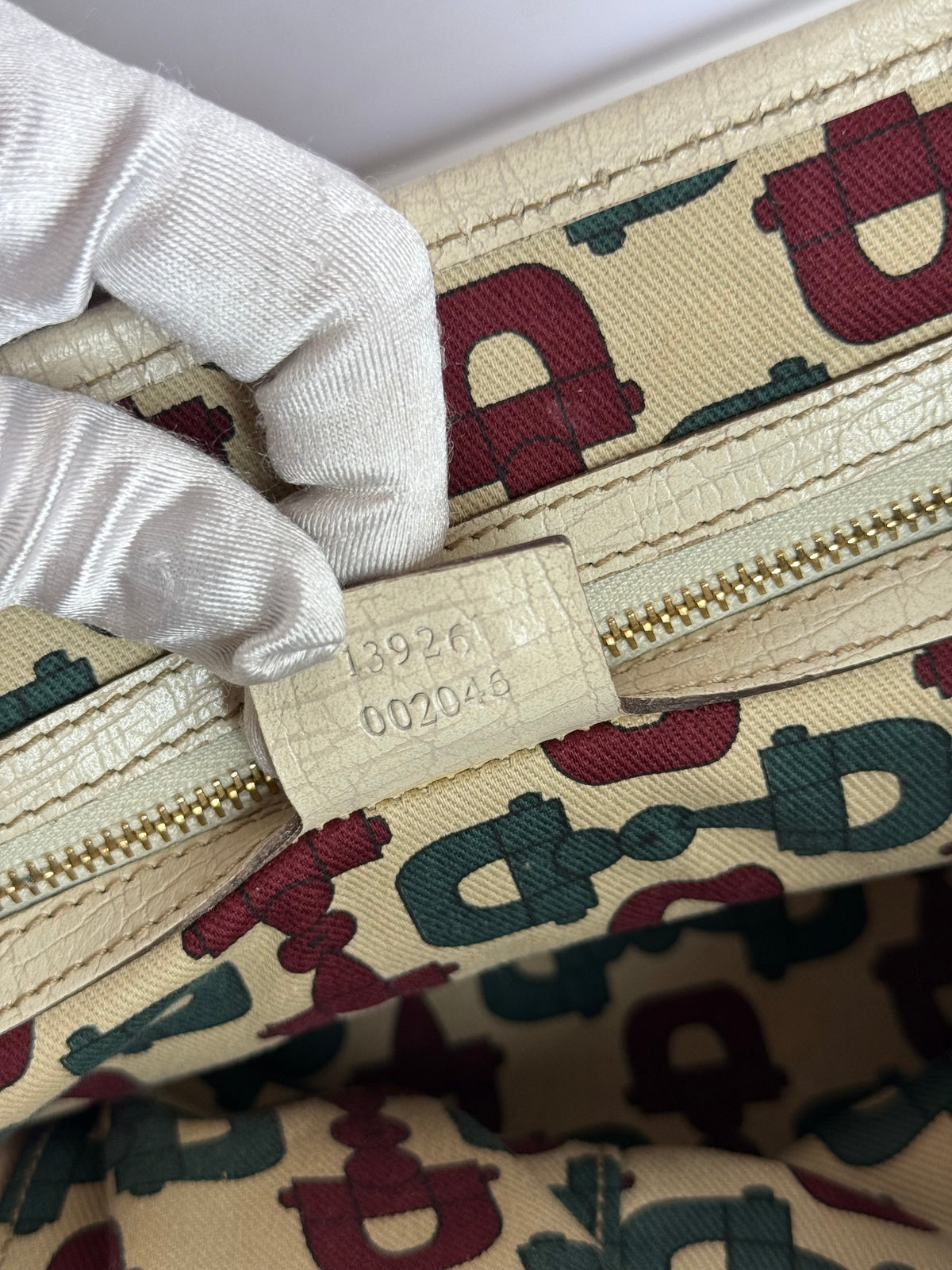 Gucci Beige/White GG Canvas and Leather Mini Jolicoeur Web Tote